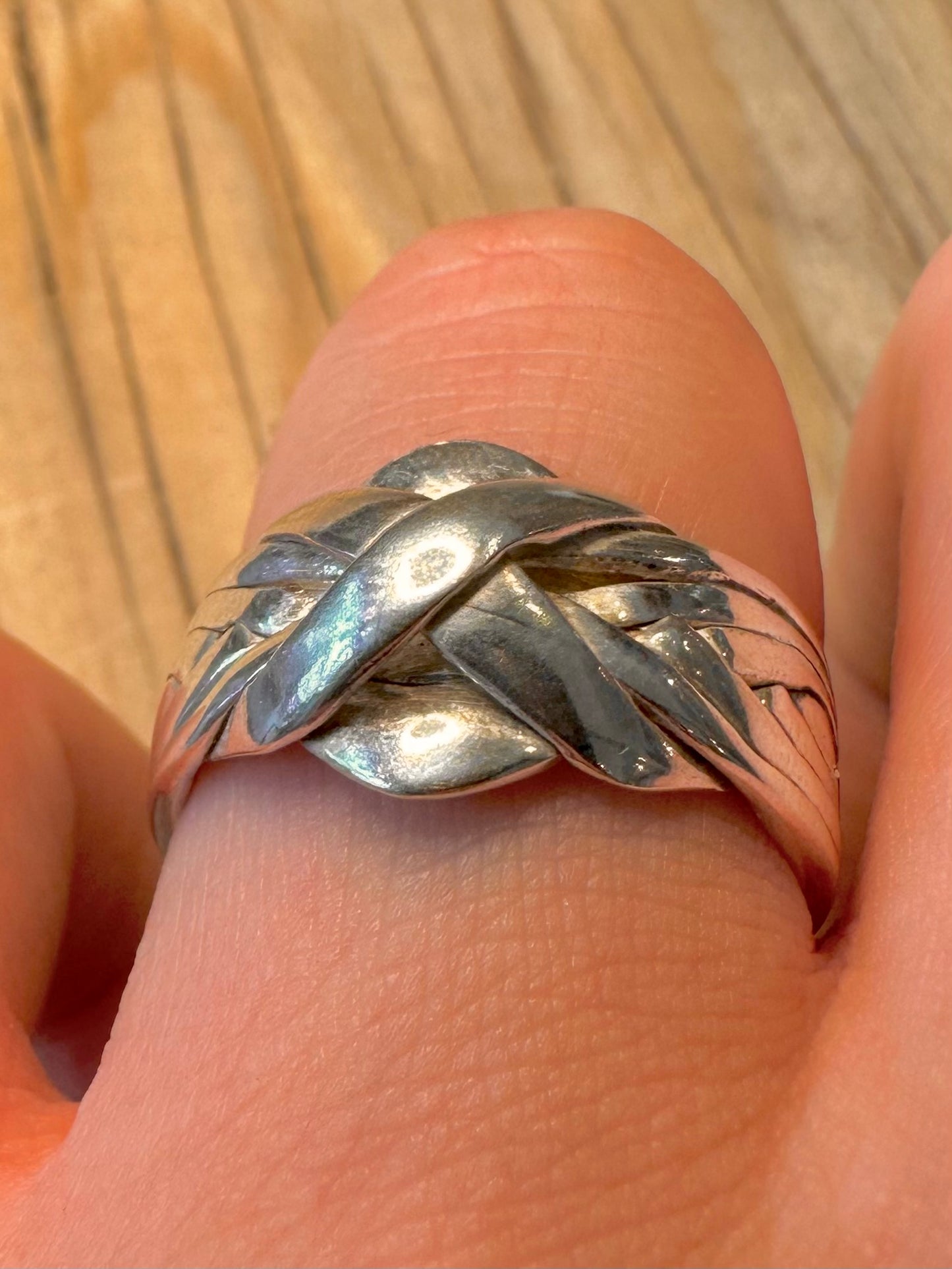 Vintage Puzzle 925 Silver Size U1/2 Ring
