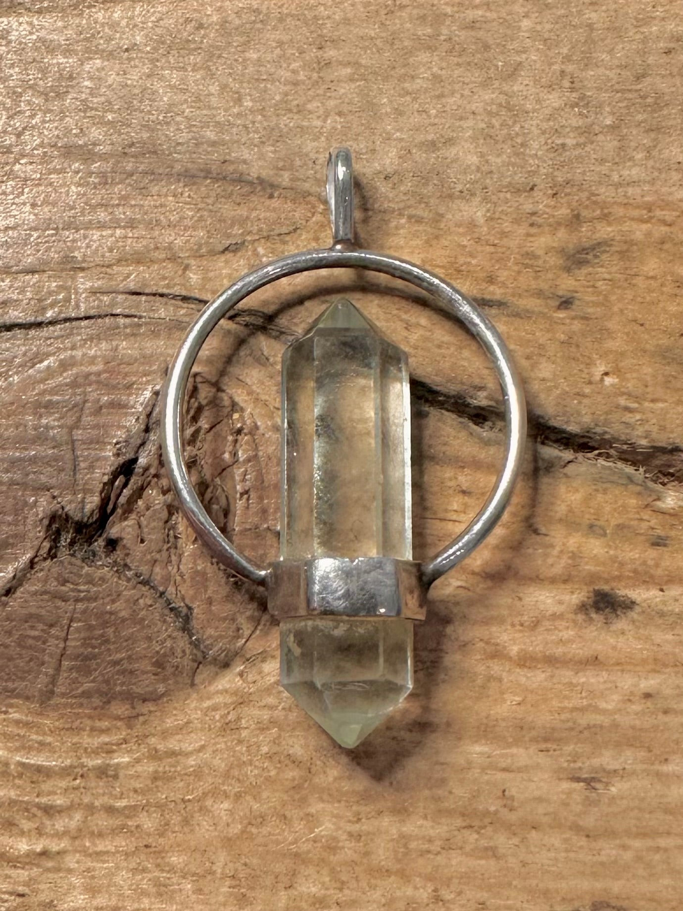 Modern Quarts Circle 925 Silver Pendant