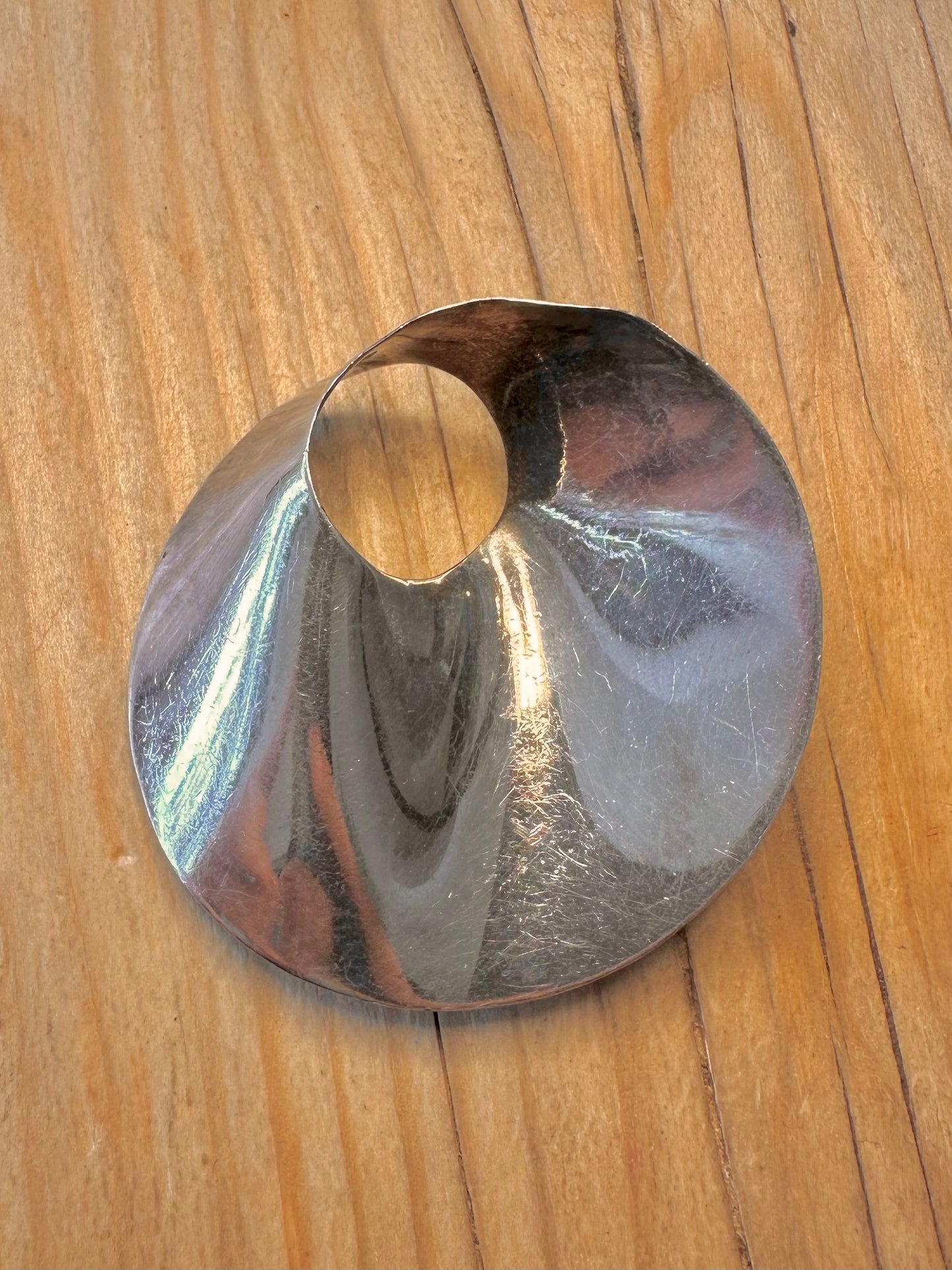 Abstract 2005 Modernist Swirl 925 Sterling Silver Brooch