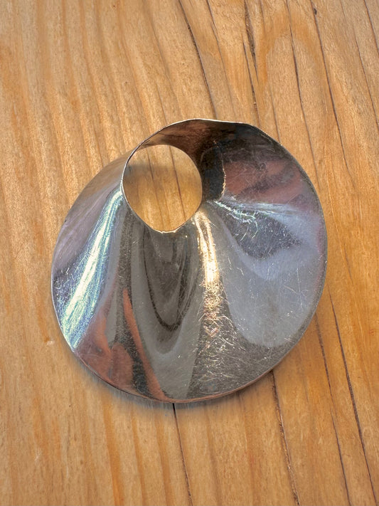 Abstract 2005 Modernist Swirl 925 Sterling Silver Brooch