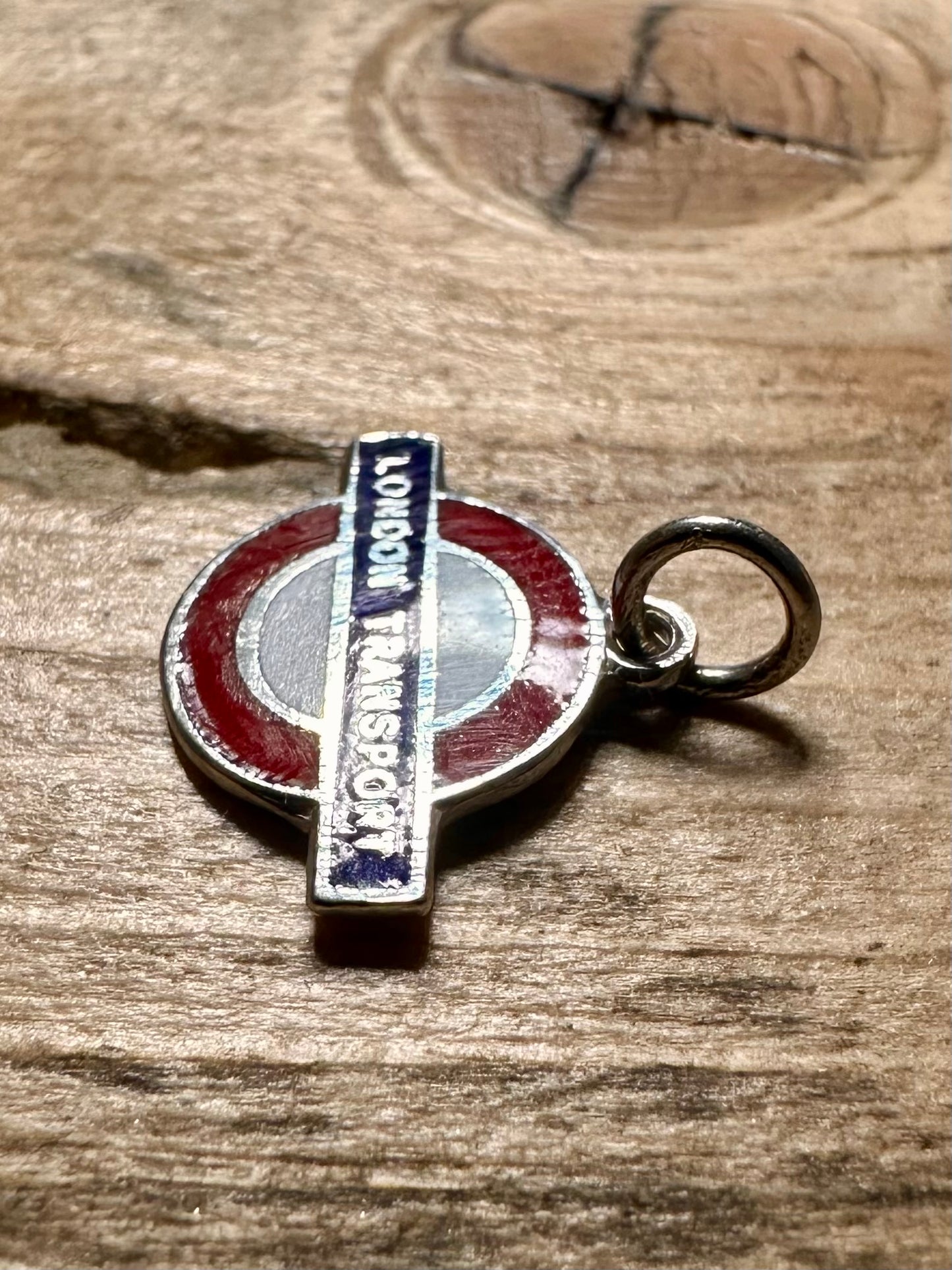 Vintage 1962 London Transport Enamel 925 Silver Charm Pendant