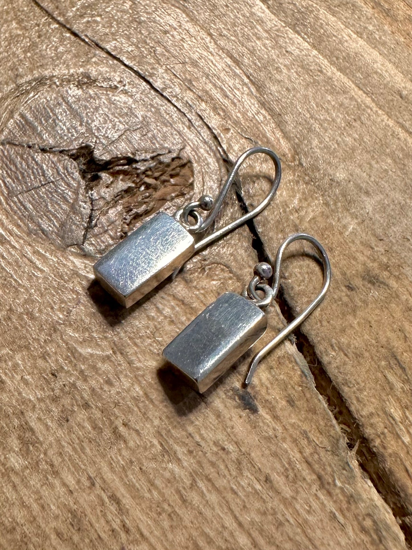 Modern Rectangle 925 Silver Earrings