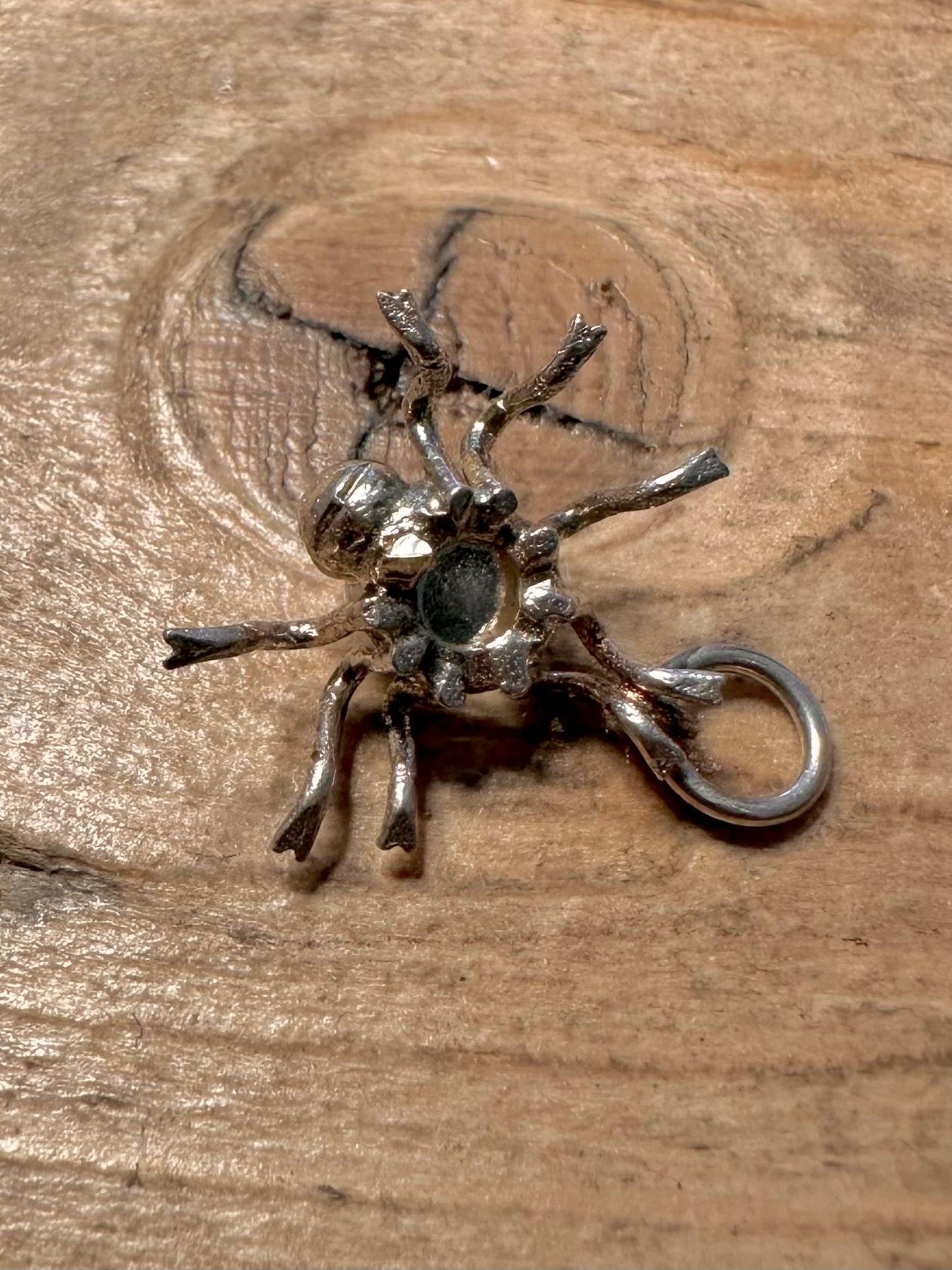 Vintage Spider Crystal Back 925 Silver Charm Pendant