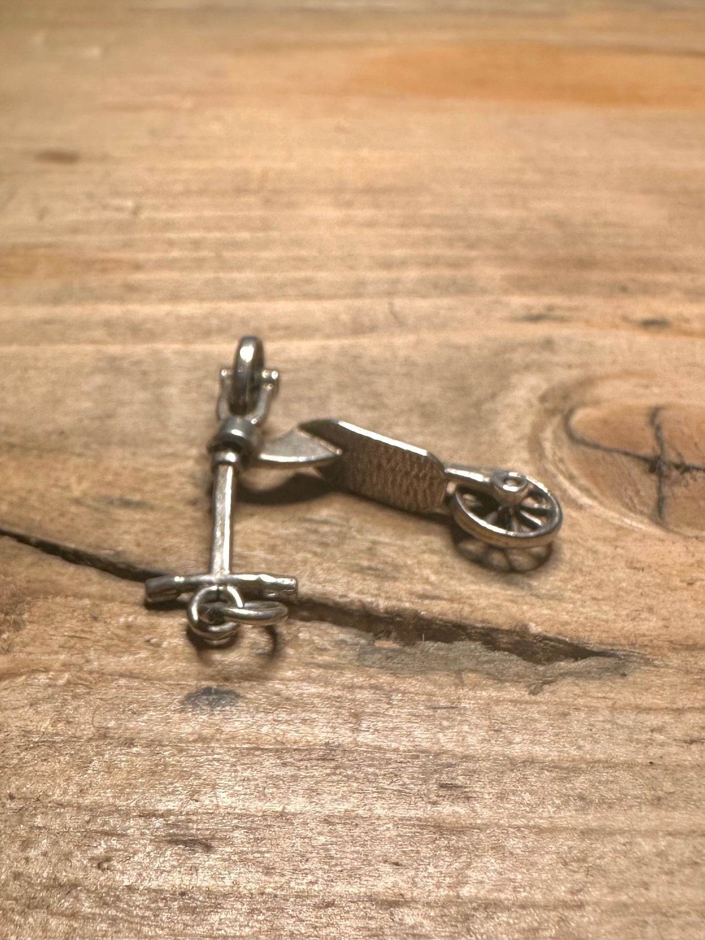 Vintage Articulated Moving Scooter 925 Silver Pendant