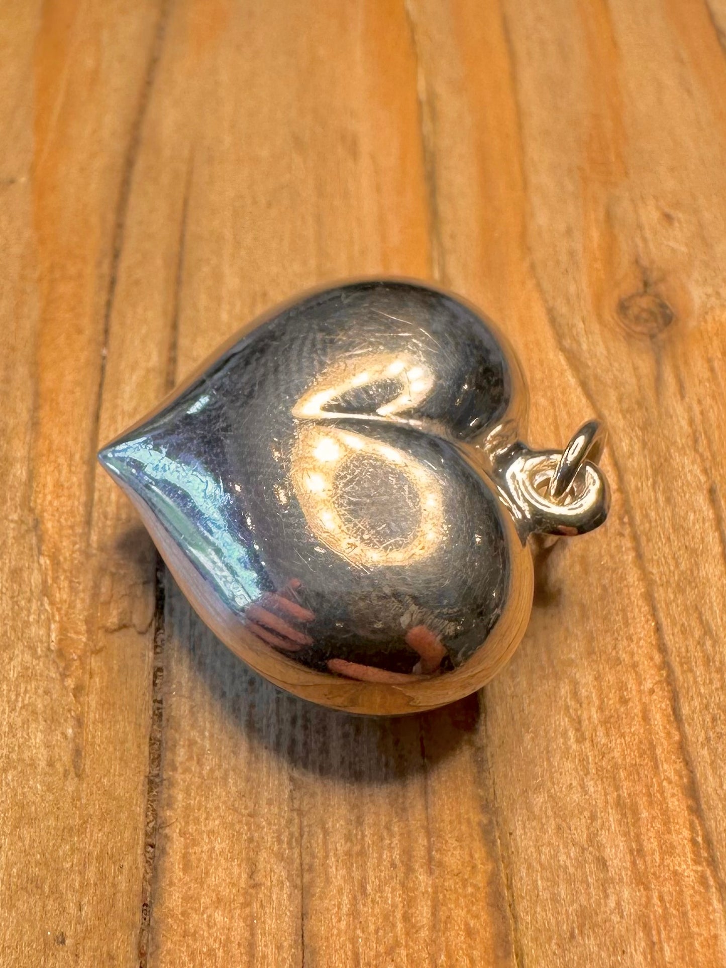 Vintage Puff Heart 925 Sterling Silver Pendant