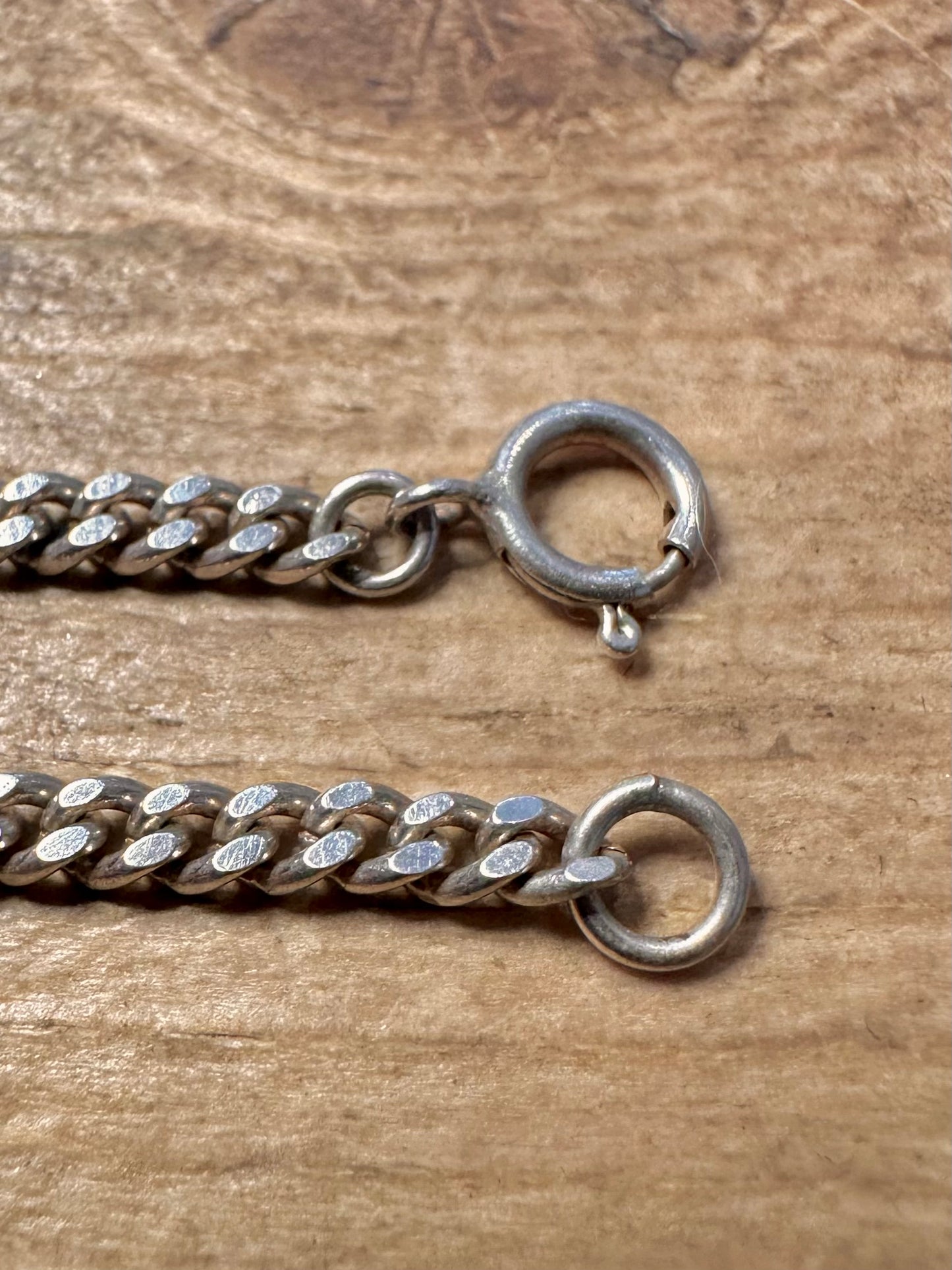Vintage Identity Blue Stone Curb Chain 925 Silver 6.5 inch Bracelet