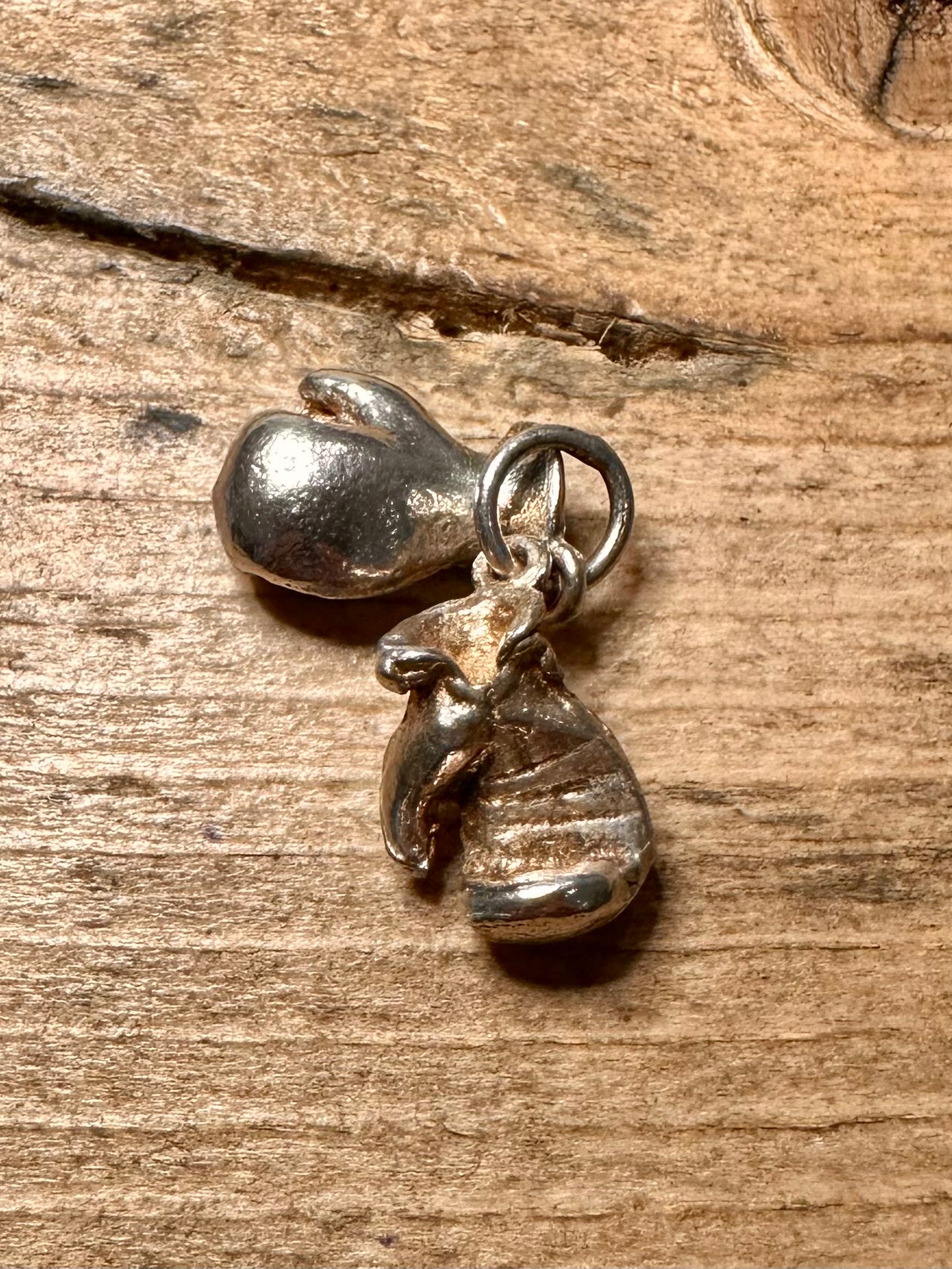 Vintage Boxing Gloves 925 Silver Charm Pendant