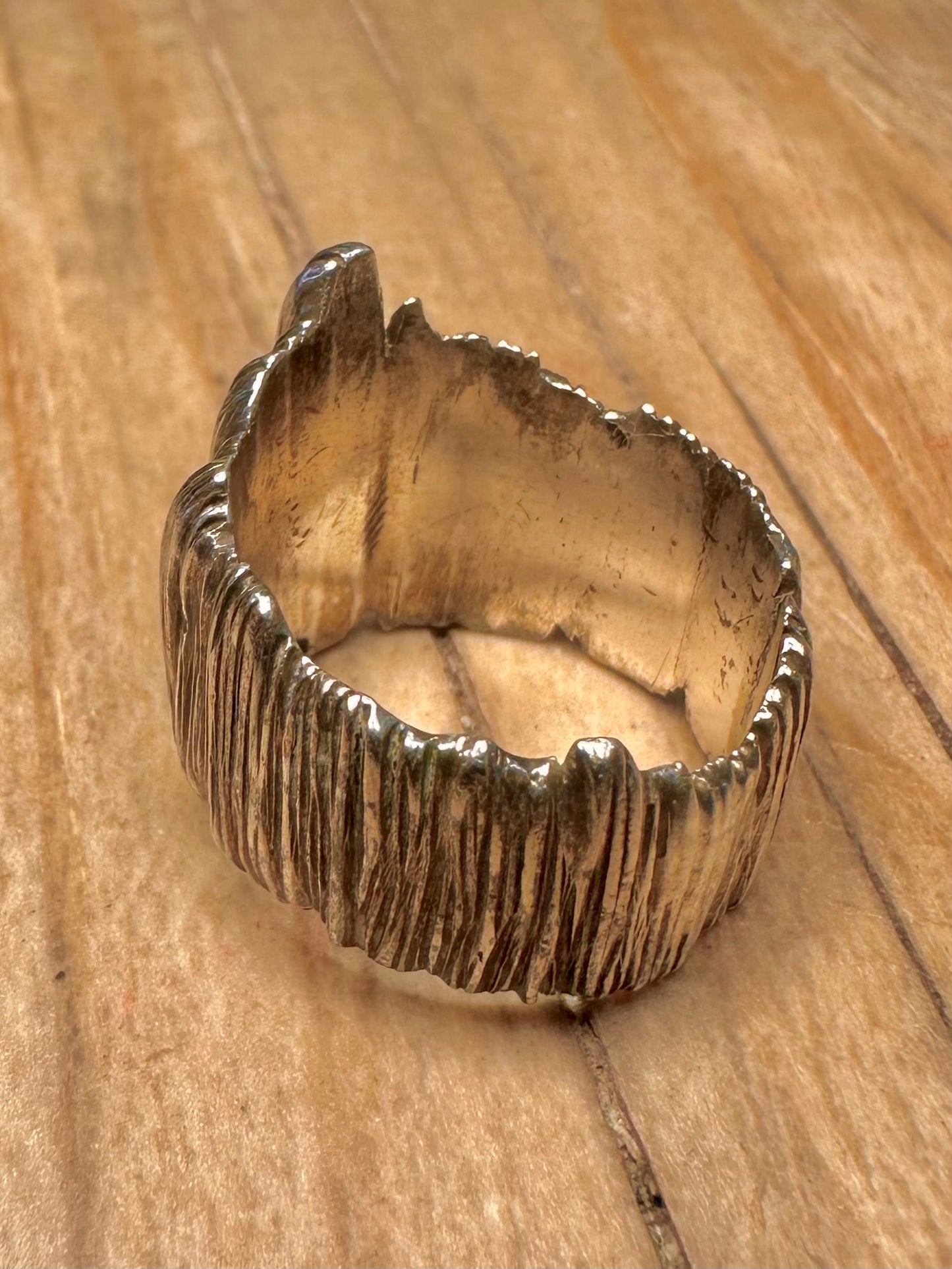 Brutalist Textured 925 Sterling Silver Size j1/2 Ring