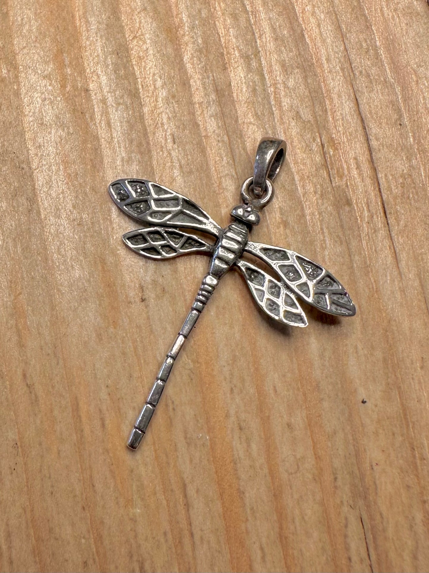 Vintage Dragonfly 925 Sterling Silver Pendant