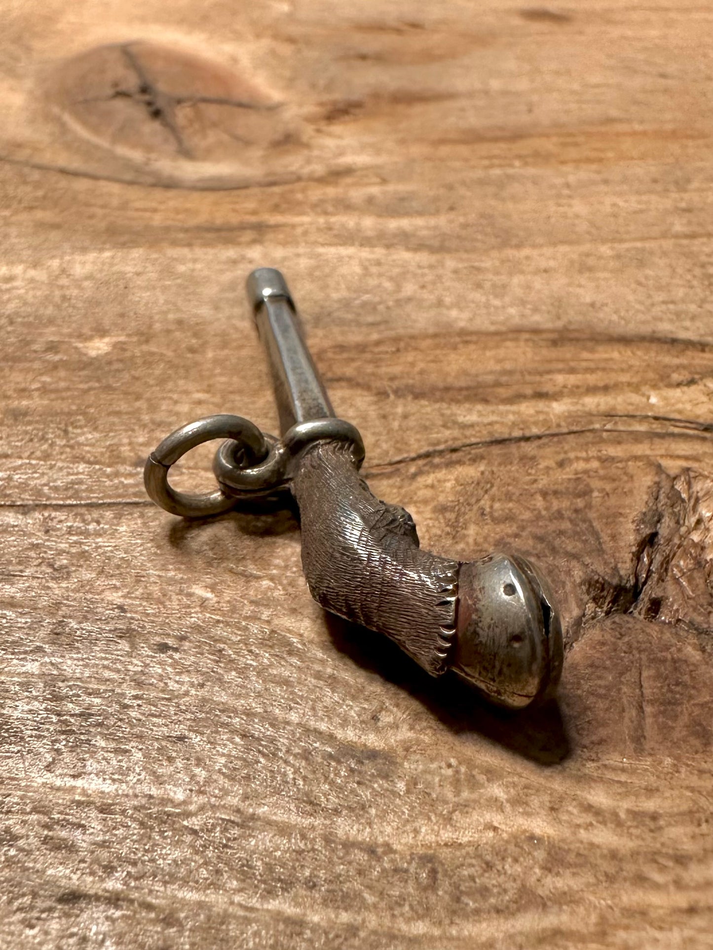Antique Horse Leg and Hoof Pocket Watch Key Silver Collectable Pendant
