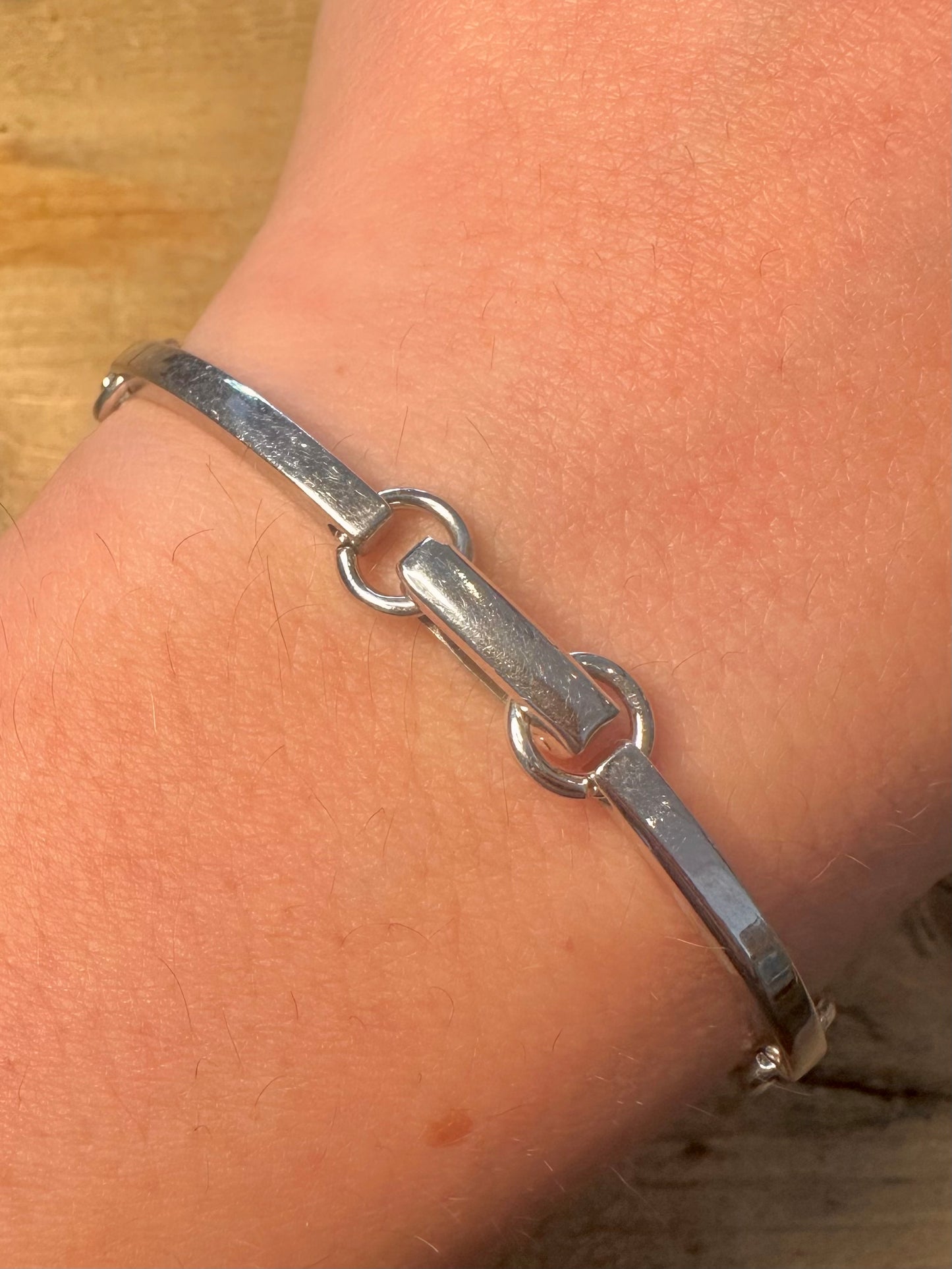 Modernist Bar Link 835 Silver Made in Germany 7.2 inch Bracelet