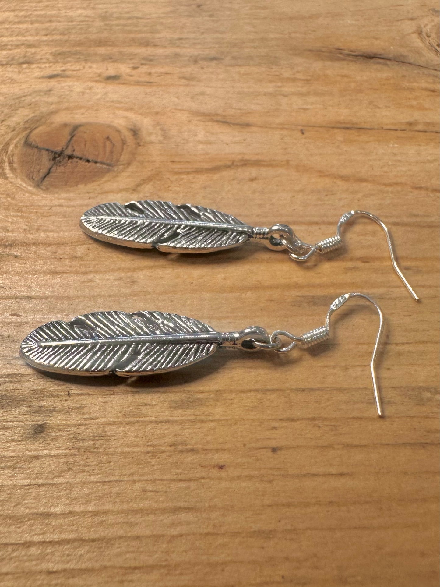 Vintage Leaf Dangle 925 Silver Earrings