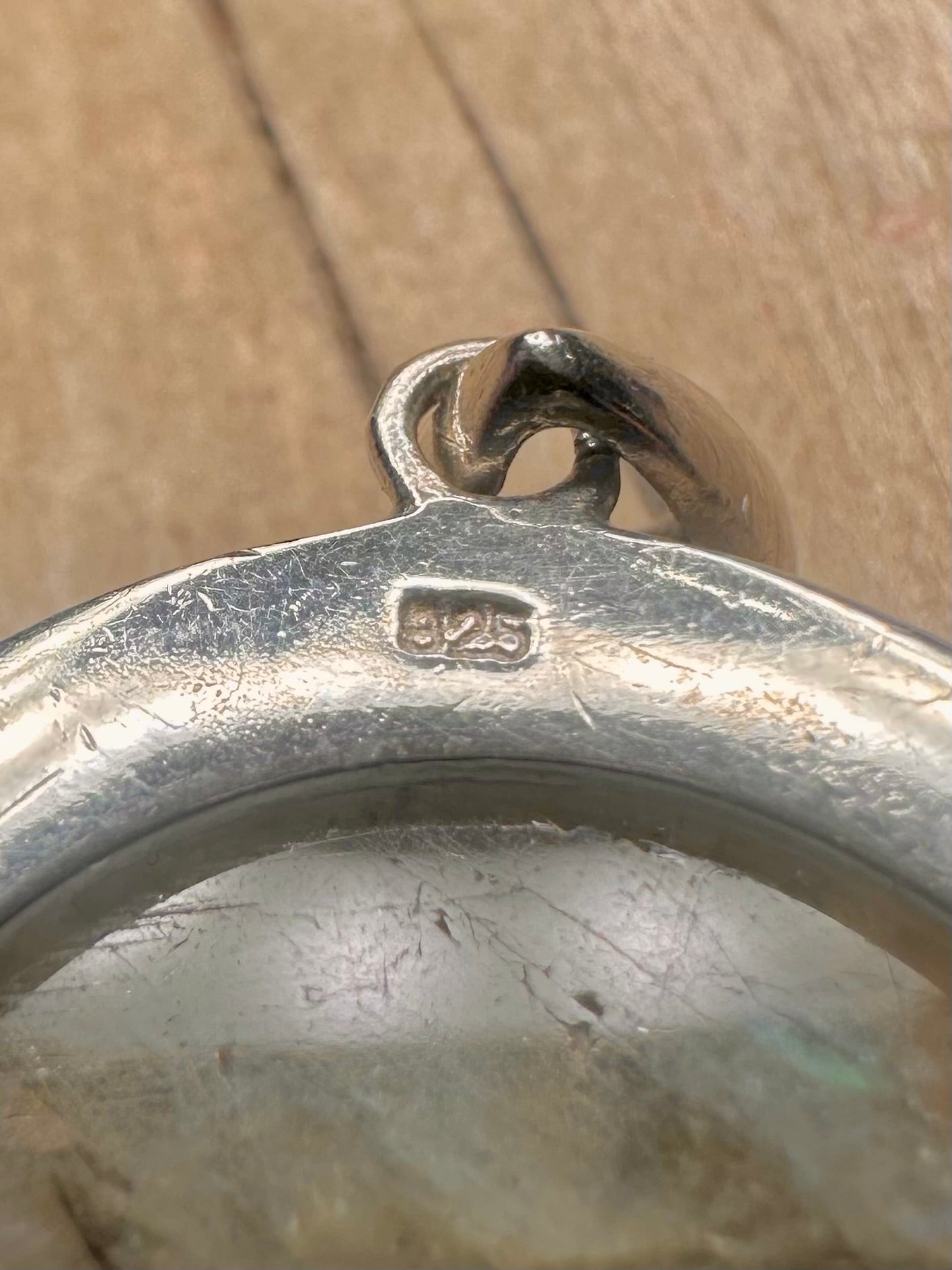 Vintage Labradorite Oval 925 Sterling Silver Pendant