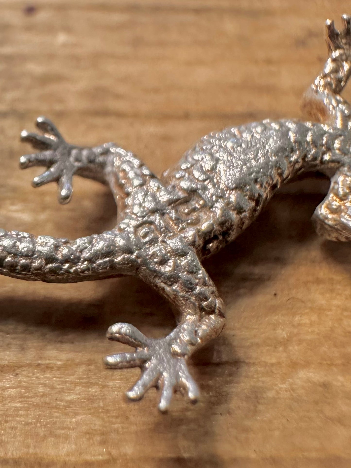 Vintage Lizard 925 Silver Charm Pendant