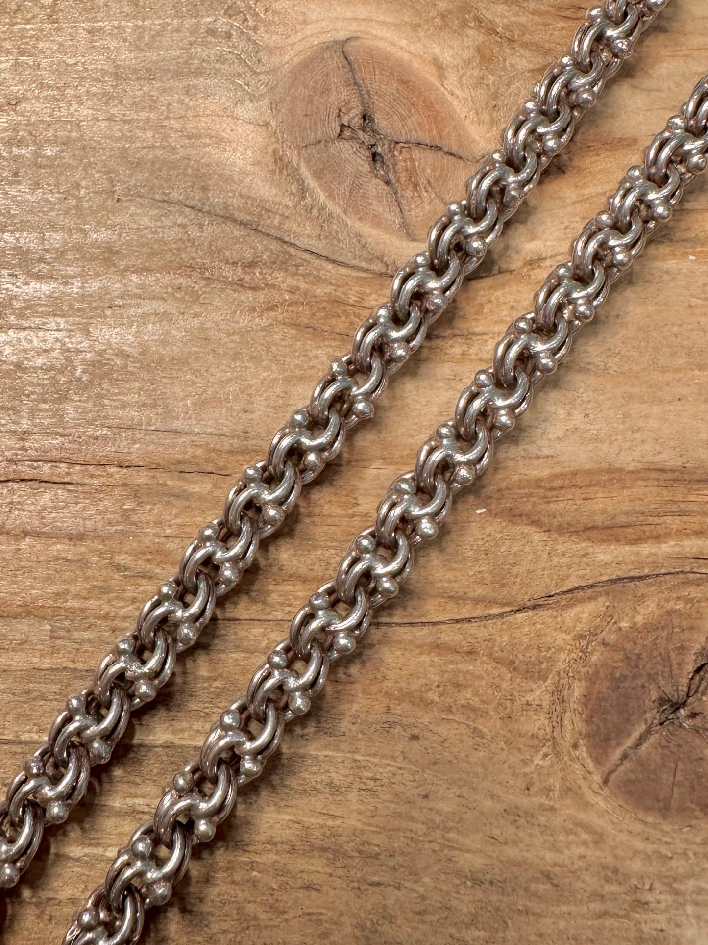 Vintage 1973 Unique Chain 925 Silver 15.6 inch Necklace