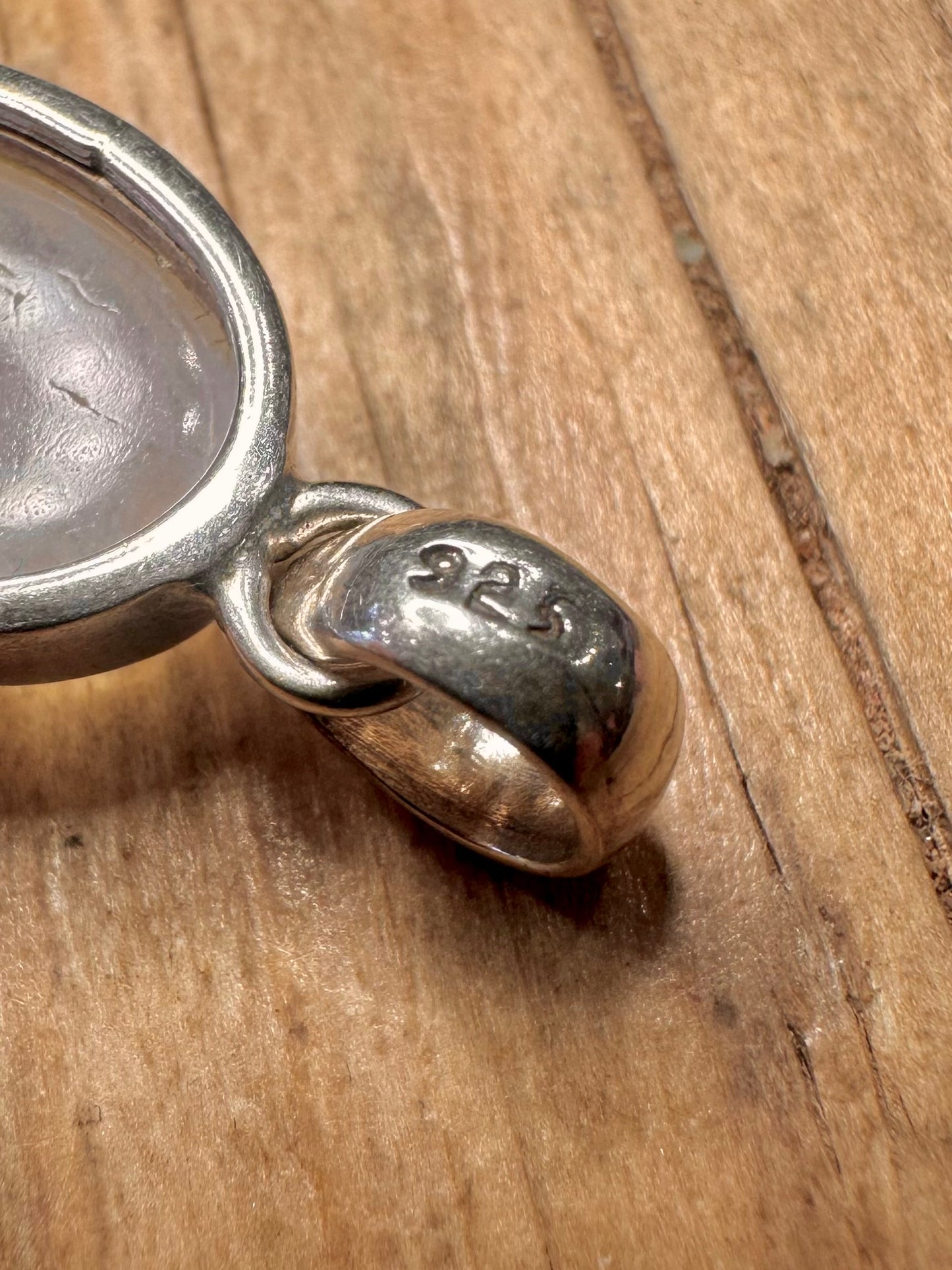 Vintage Moonstone Oval 925 Sterling Silver Pendant