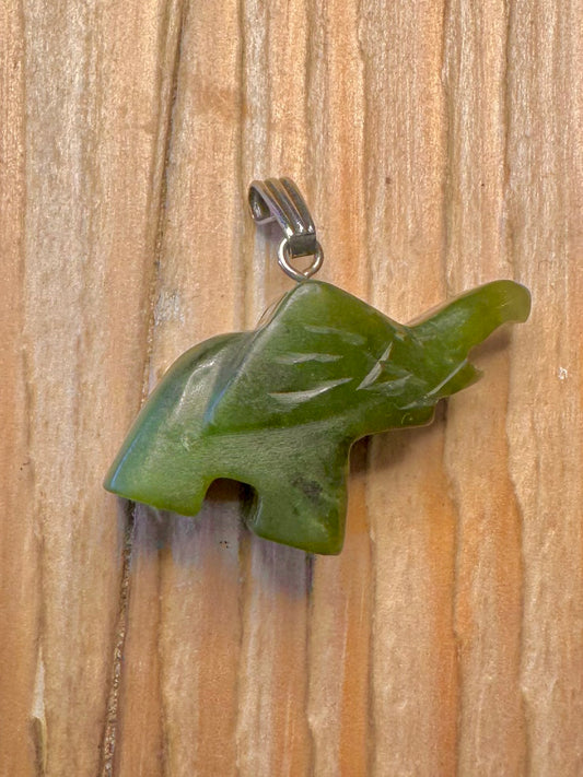Vintage Jade Elephant Costume Pendant