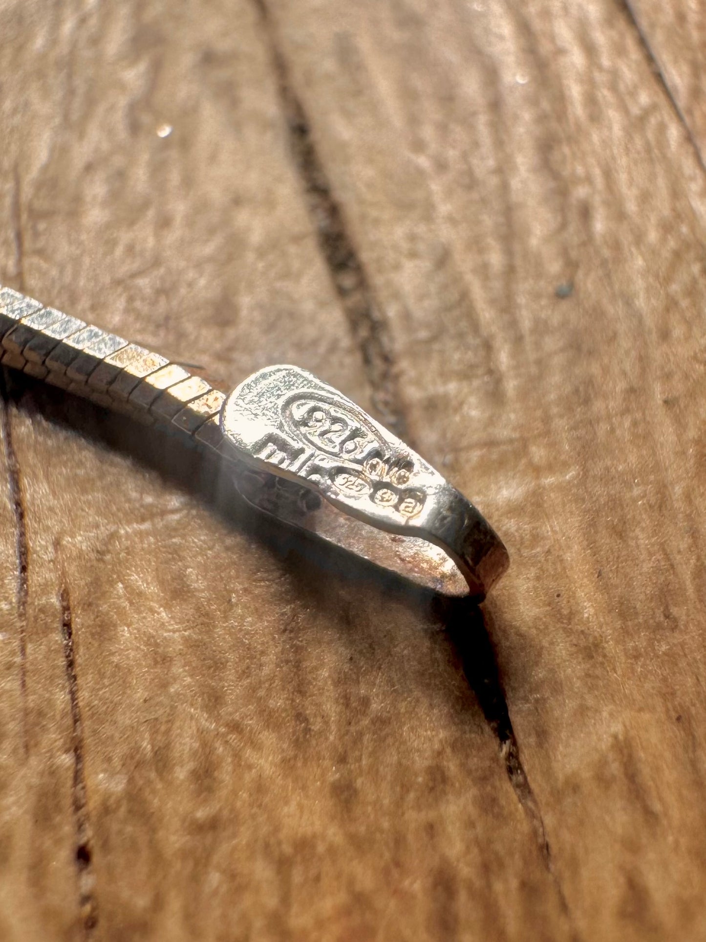 Modern Box Snake Chain Italy 925 Sterling Silver 18 inch Necklace