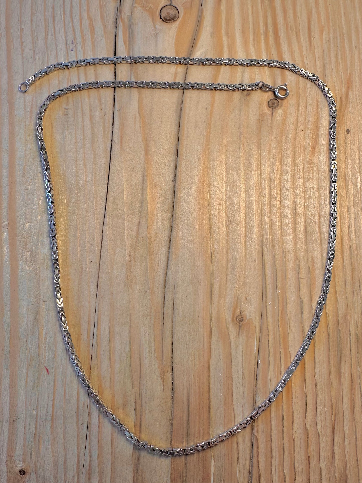 Vintage Byzantine Link Italy 925 Sterling Silver 23.5 inch Necklace