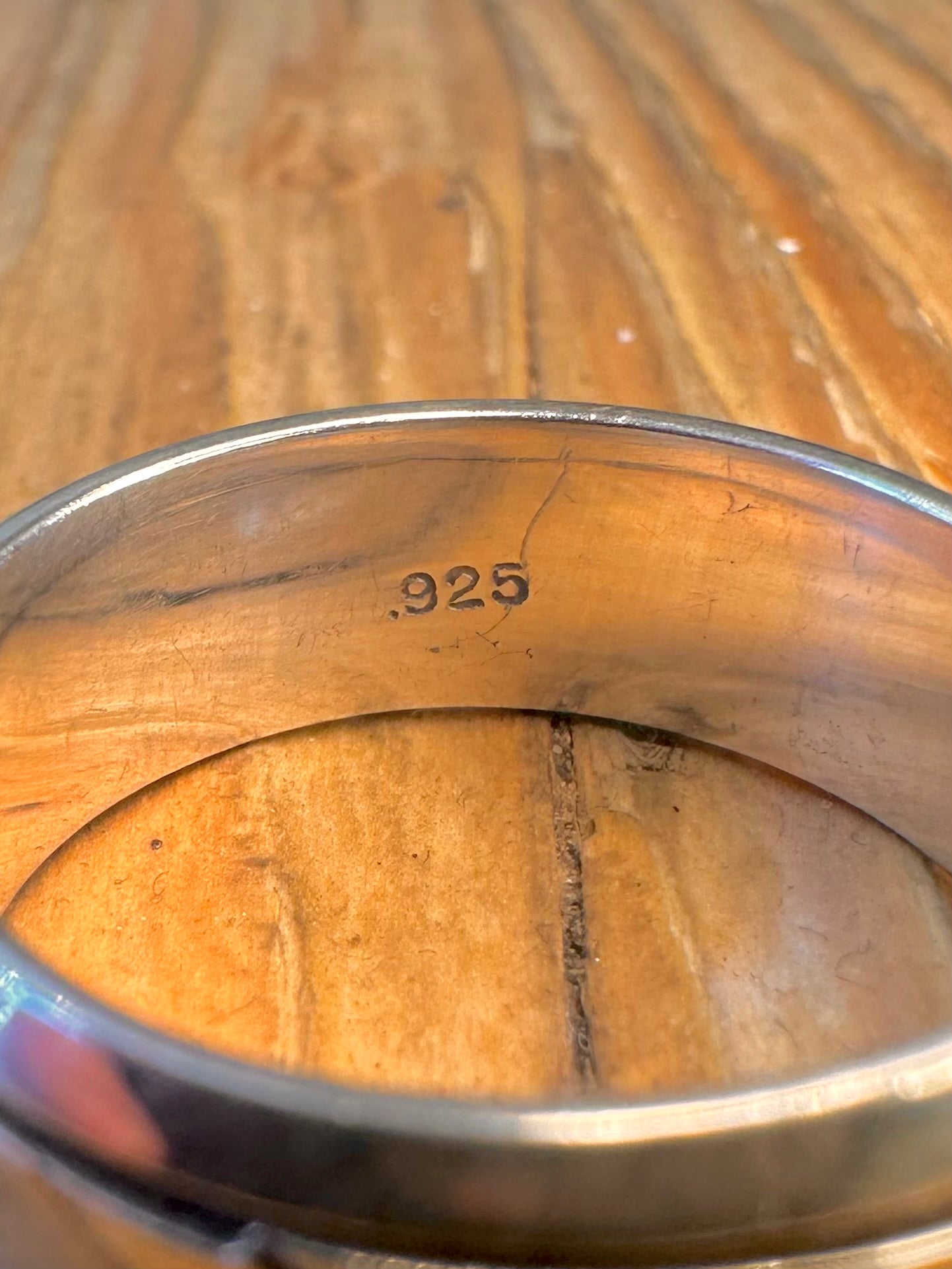 Abstract Spinner Band 925 Sterling Silver Size V Ring