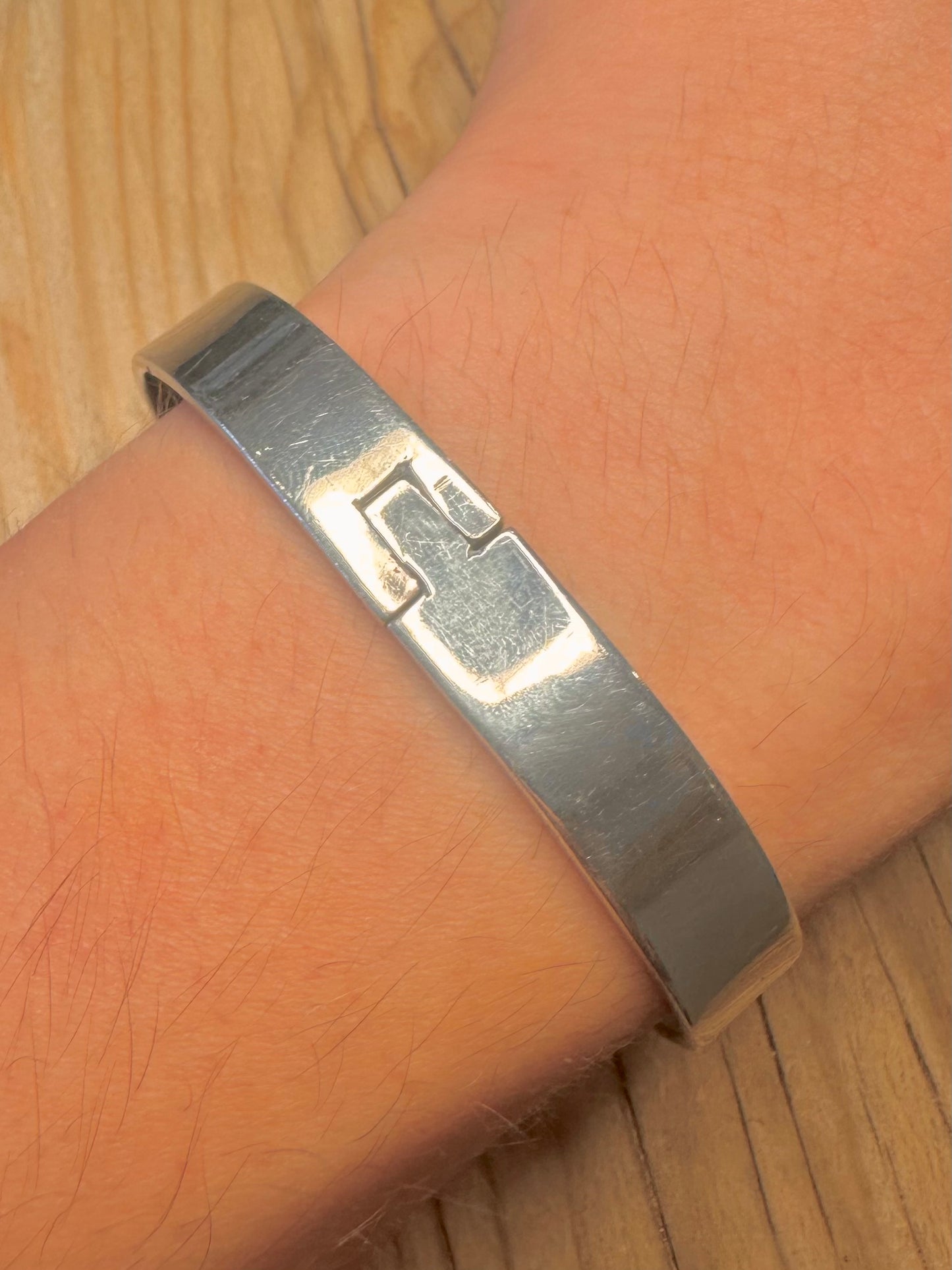 Vintage Abstract Buckle 925 Sterling Silver Mexico Bangle