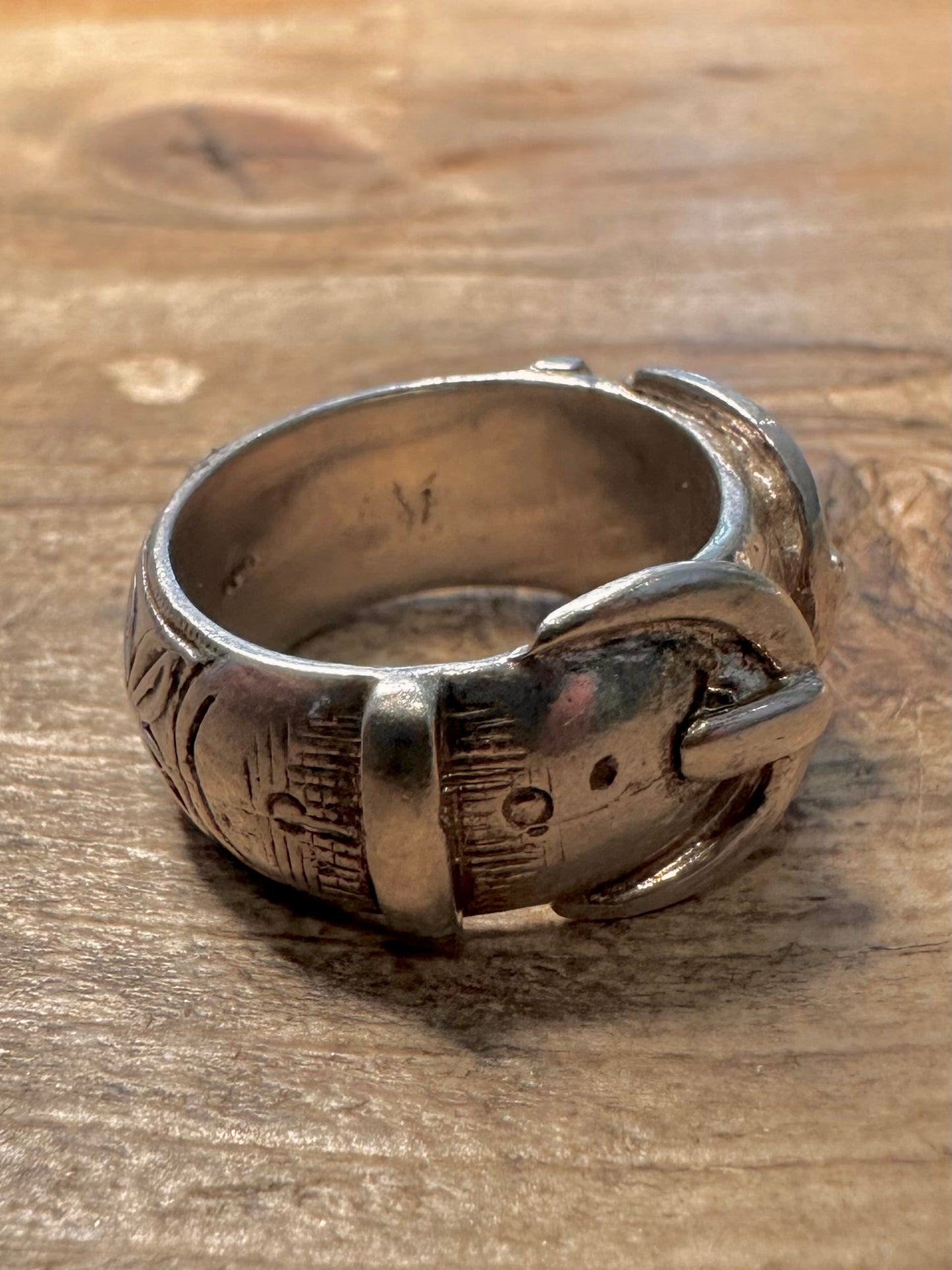 Vintage Double Buckle 925 Silver Size O Ring