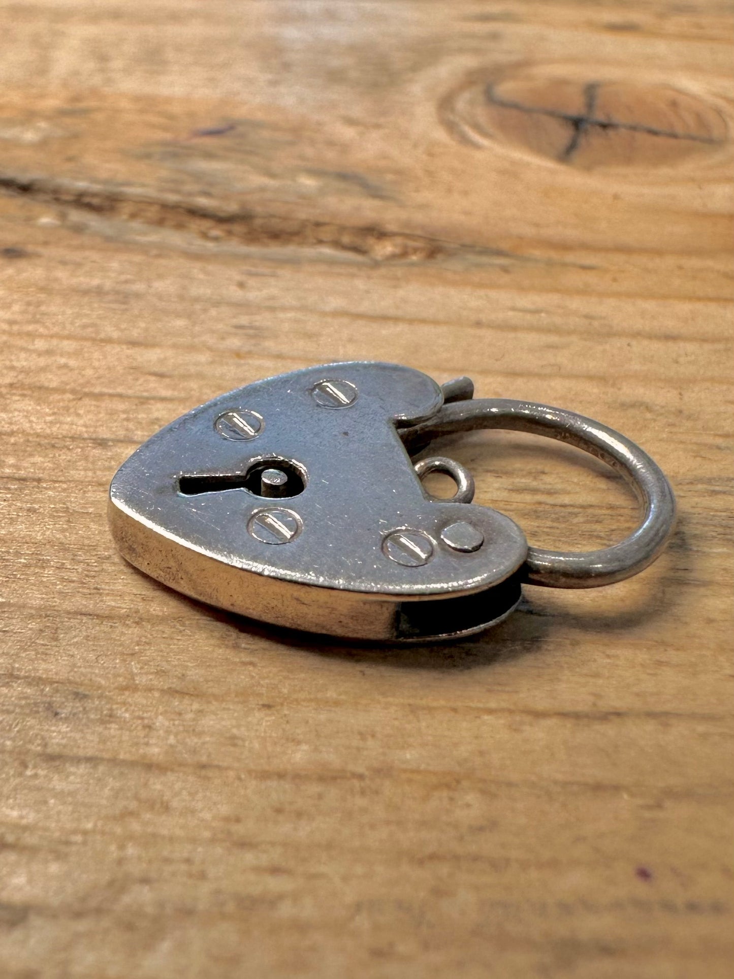 Vintage Heart Padlock 925 Silver Pendant