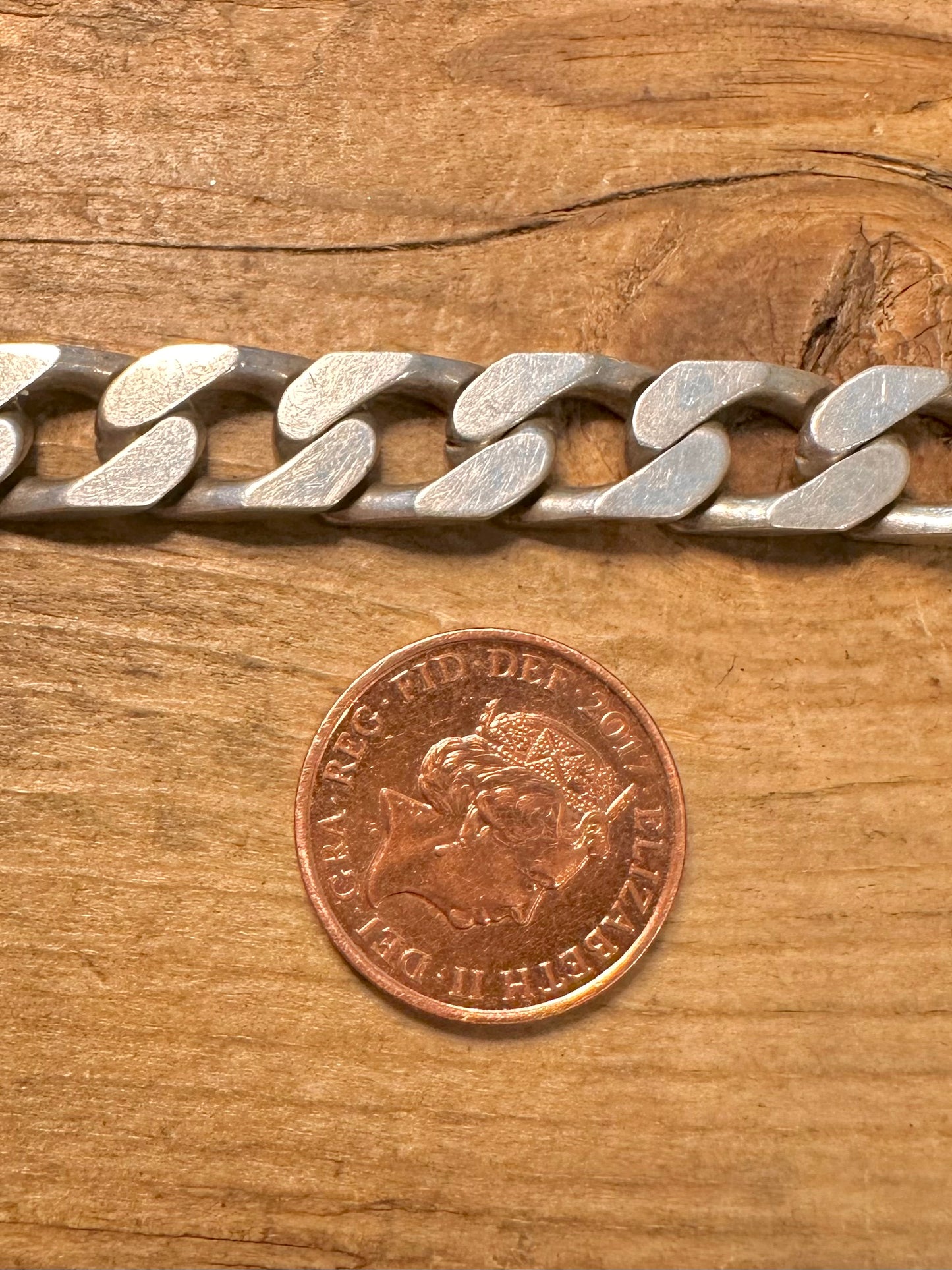 Vintage Curb Chain 925 Silver 8 inch Bracelet