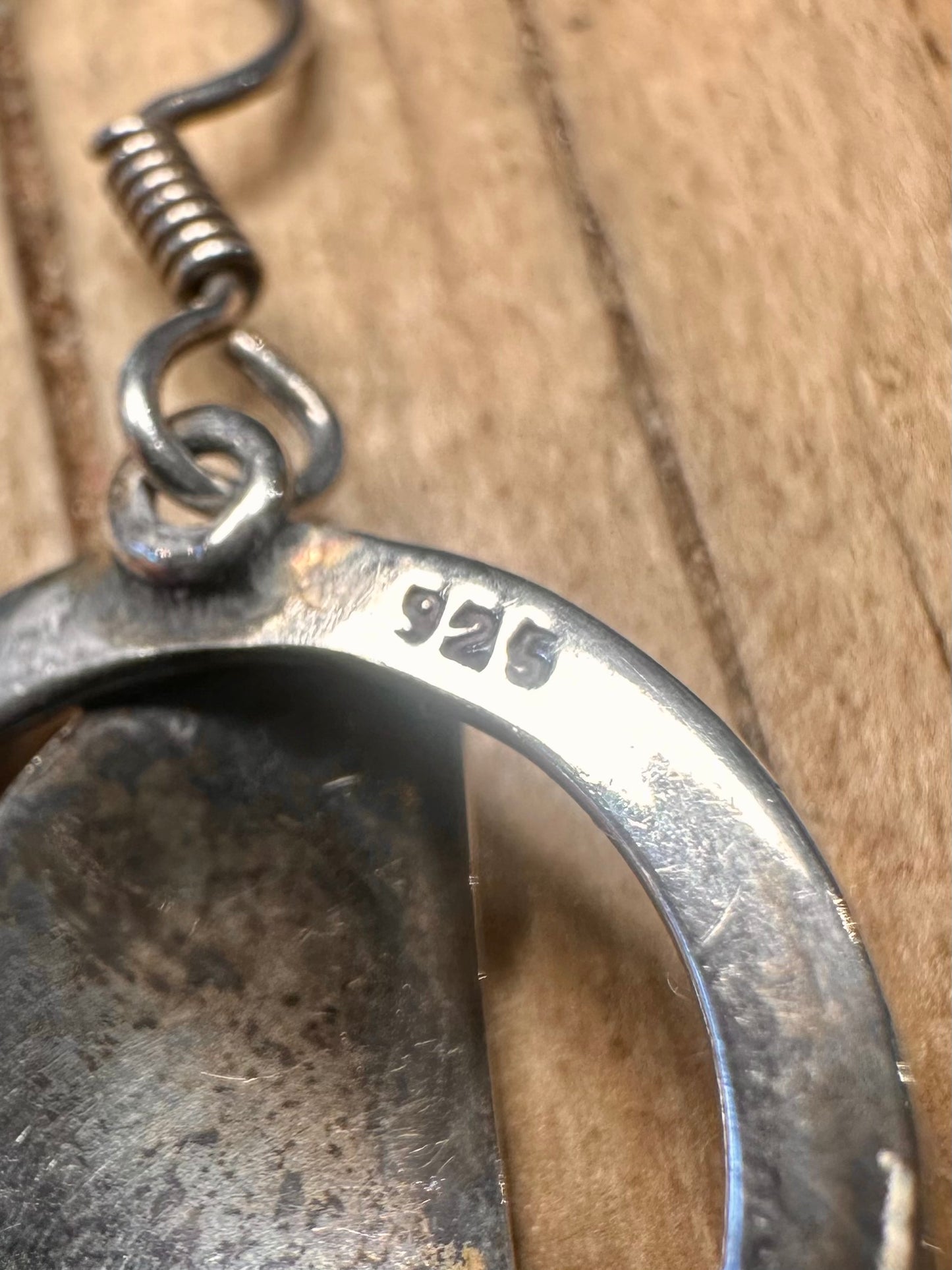 Abstract Textured Circle 925 Sterling Silver Earrings