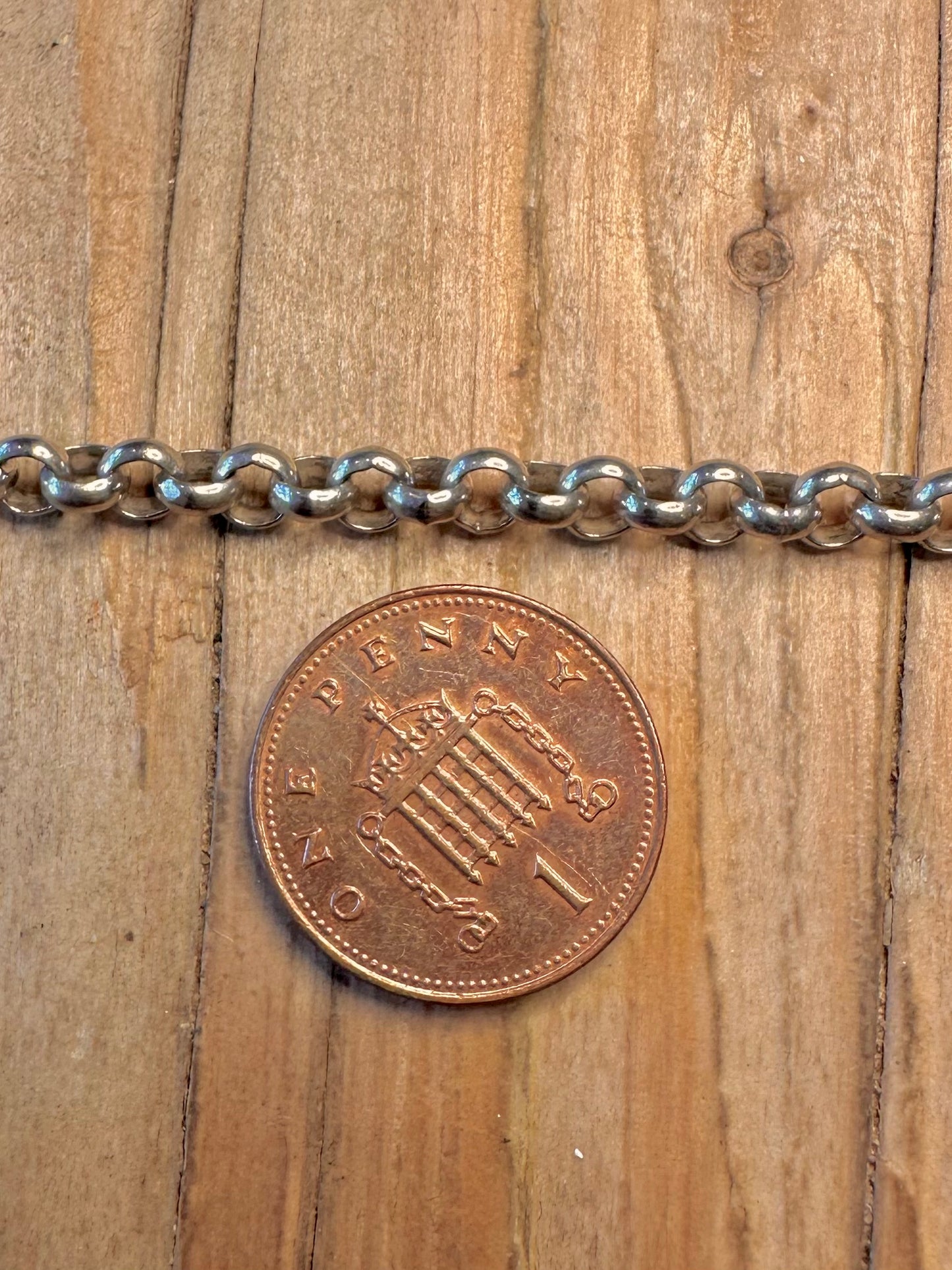 Vintage Belcher Chain 925 Sterling Silver 7.3 inch Bracelet