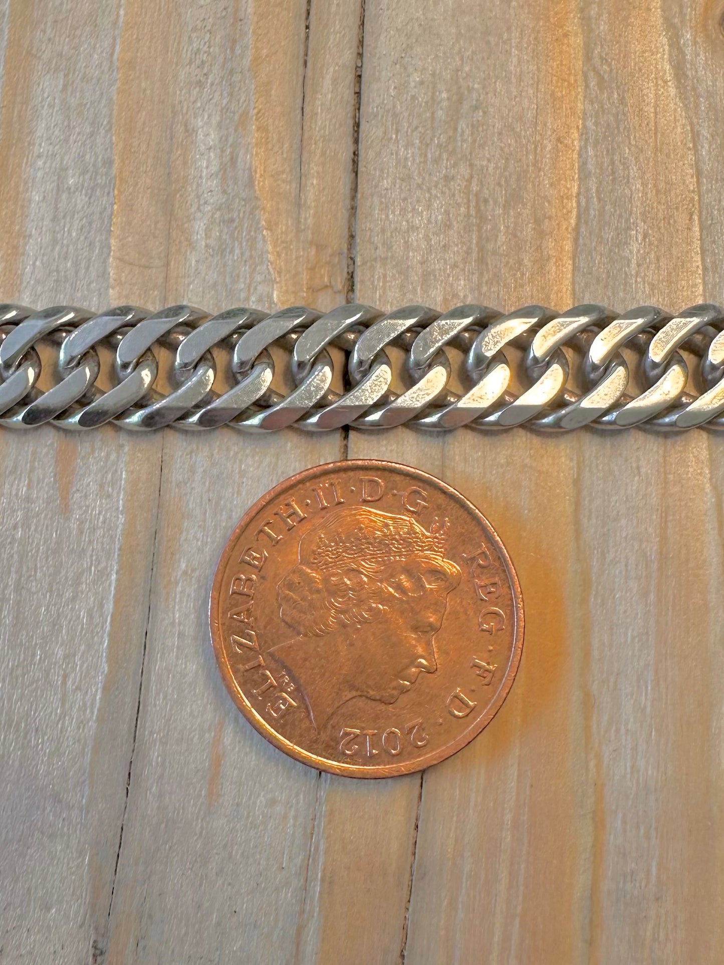 Vintage Double Curb Chain 925 Silver 16.5 inch Necklace