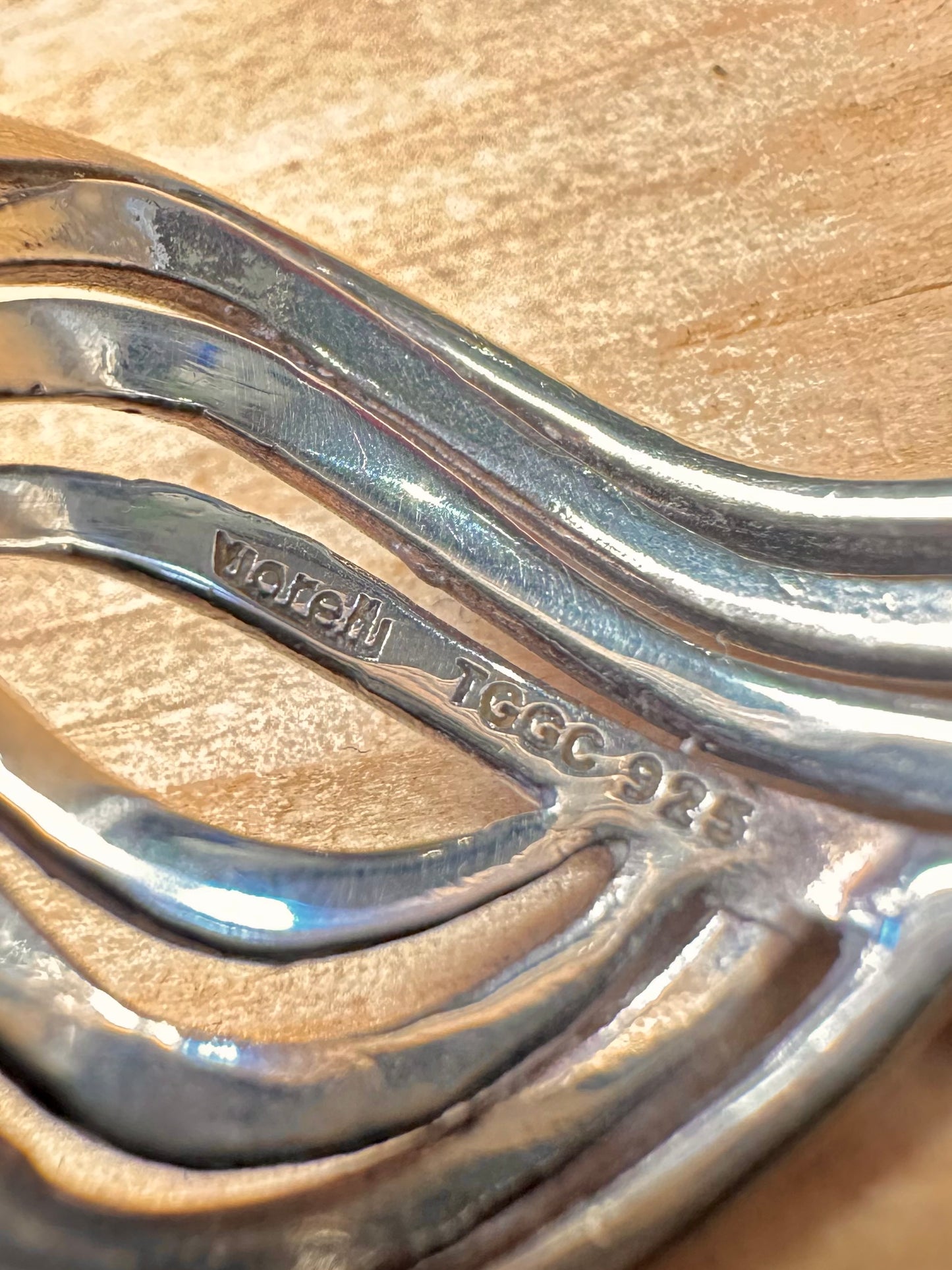 Abstract Wavy 925 Sterling Silver Size S1/2 Ring