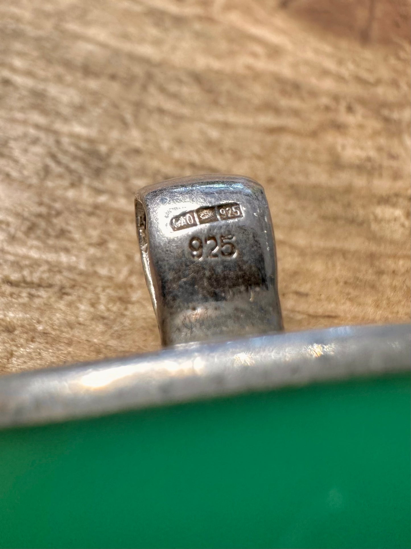 Abstract Green Triangle 925 Silver Pendant