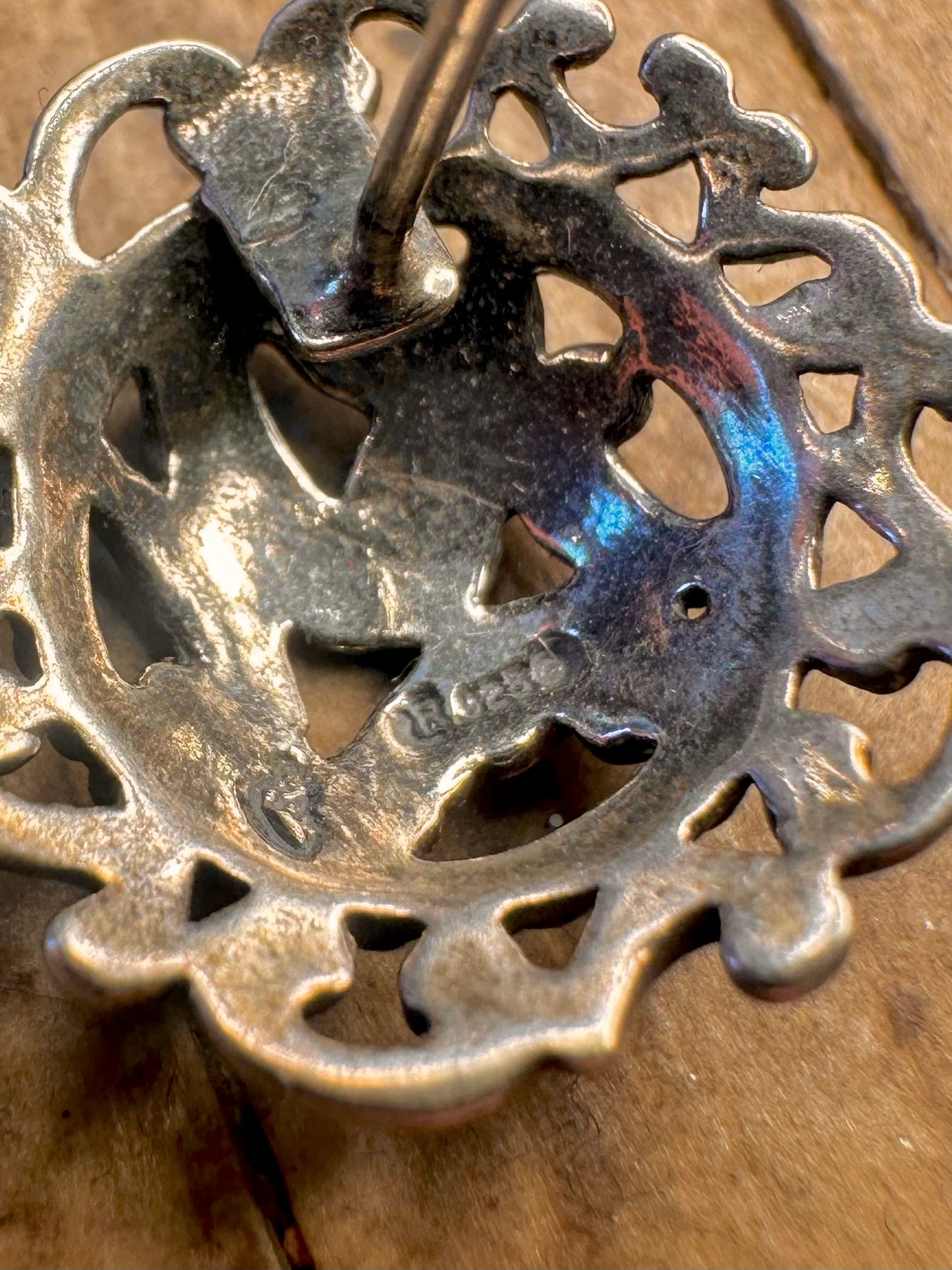 Filigraner Kreis 925 Sterling Silber Ohrstecker