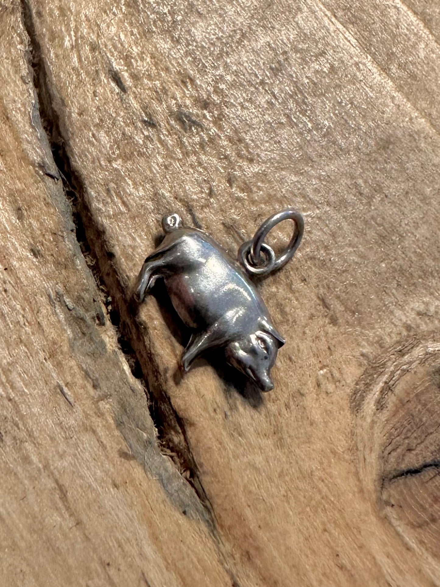 Vintage Pig 925 Silver Charm Pendant