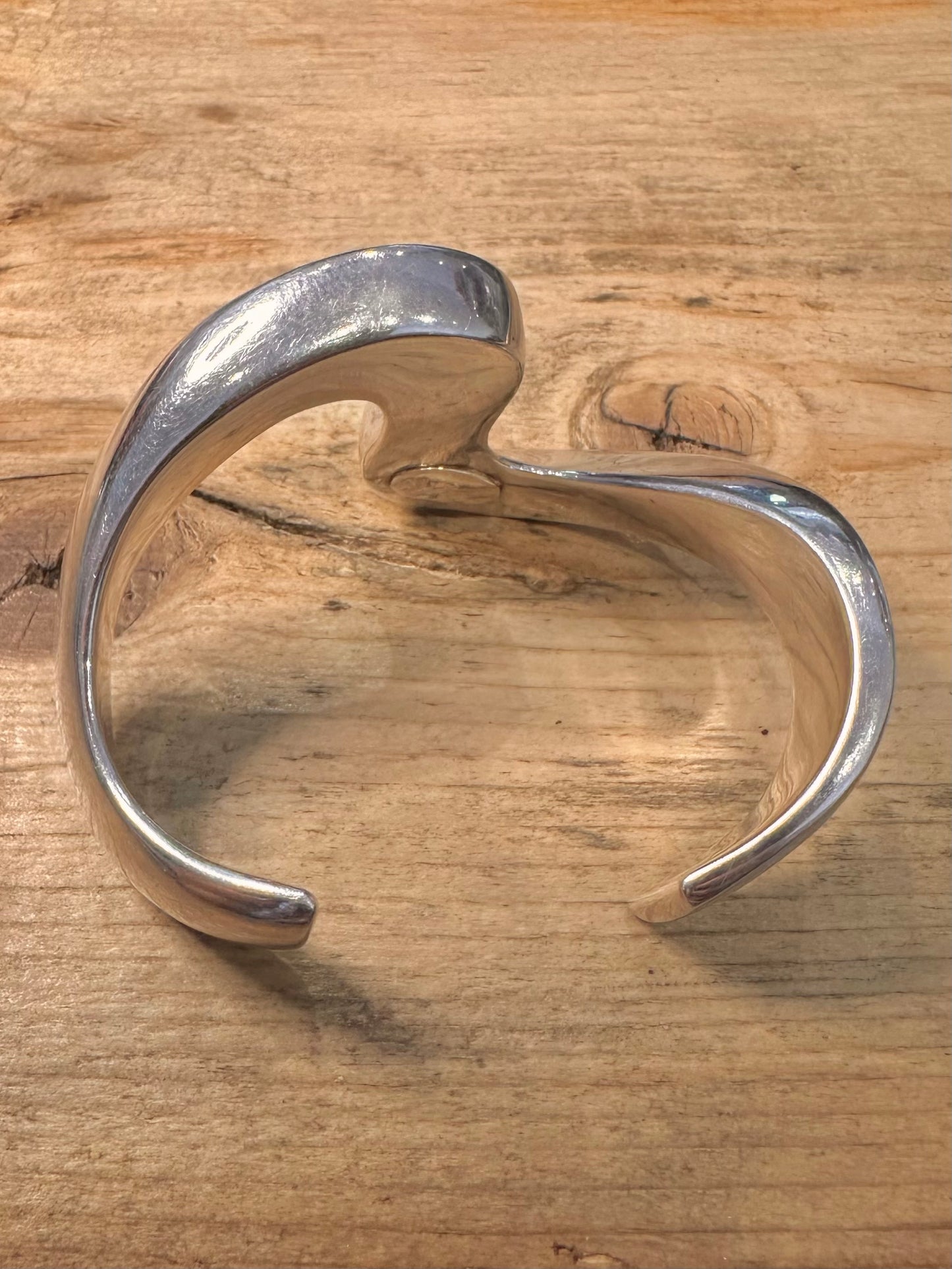 Abstract Wavy Chunky Cuff 925 Silver Bangle