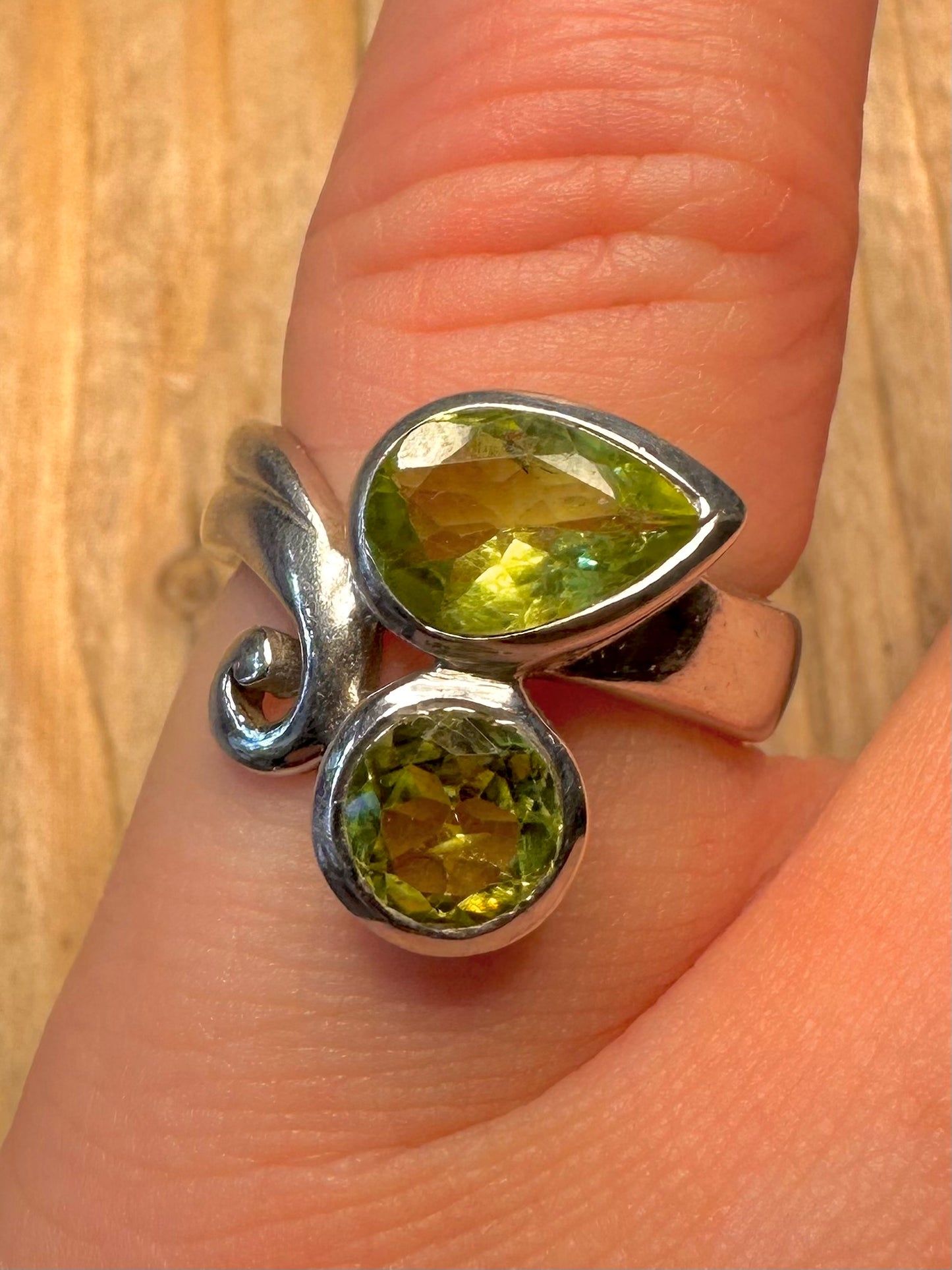 Vintage Peridot 925 Sterling Silver Size K1/2 Ring