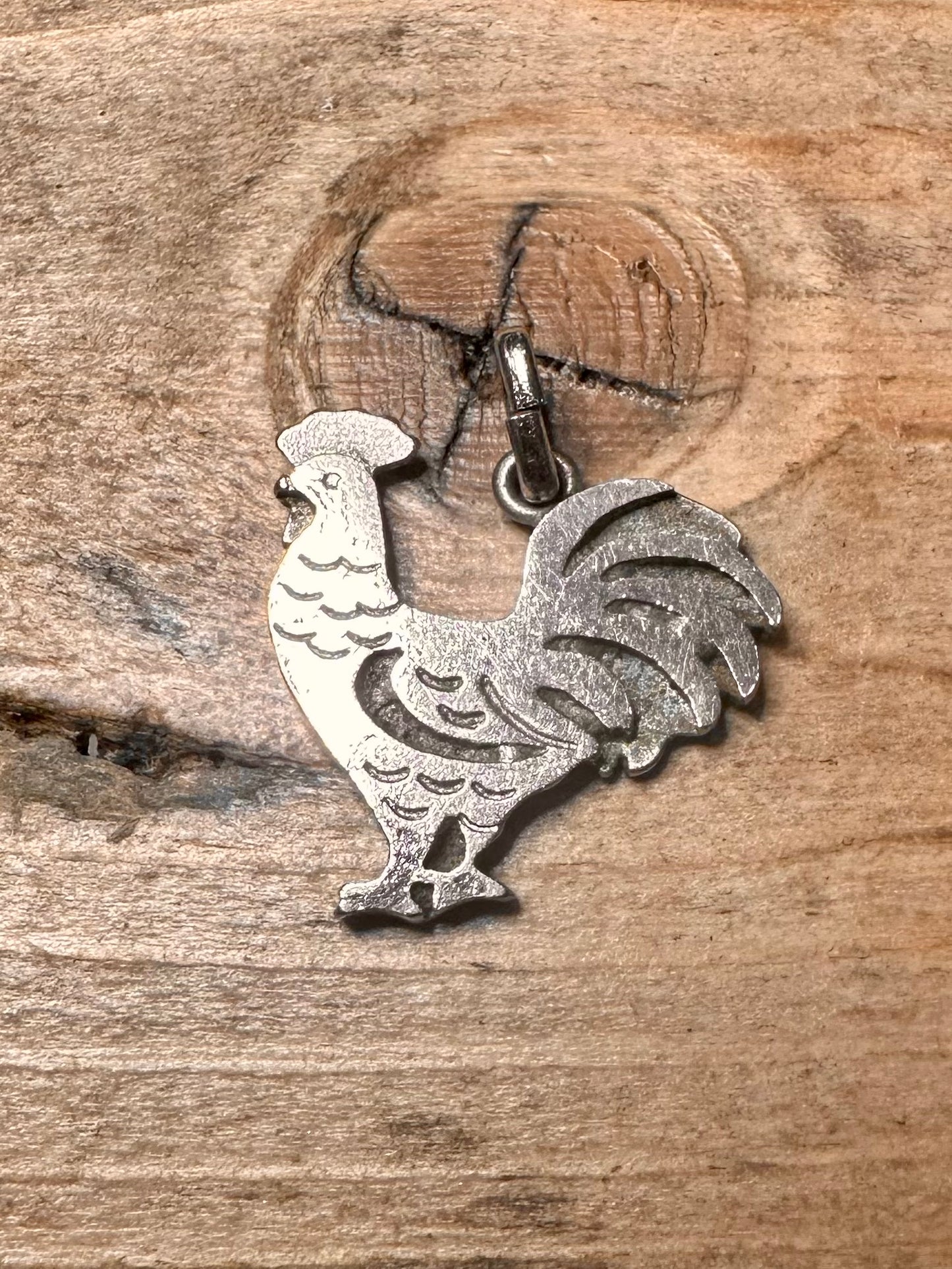 Vintage Rooster 925 Silver Pendant