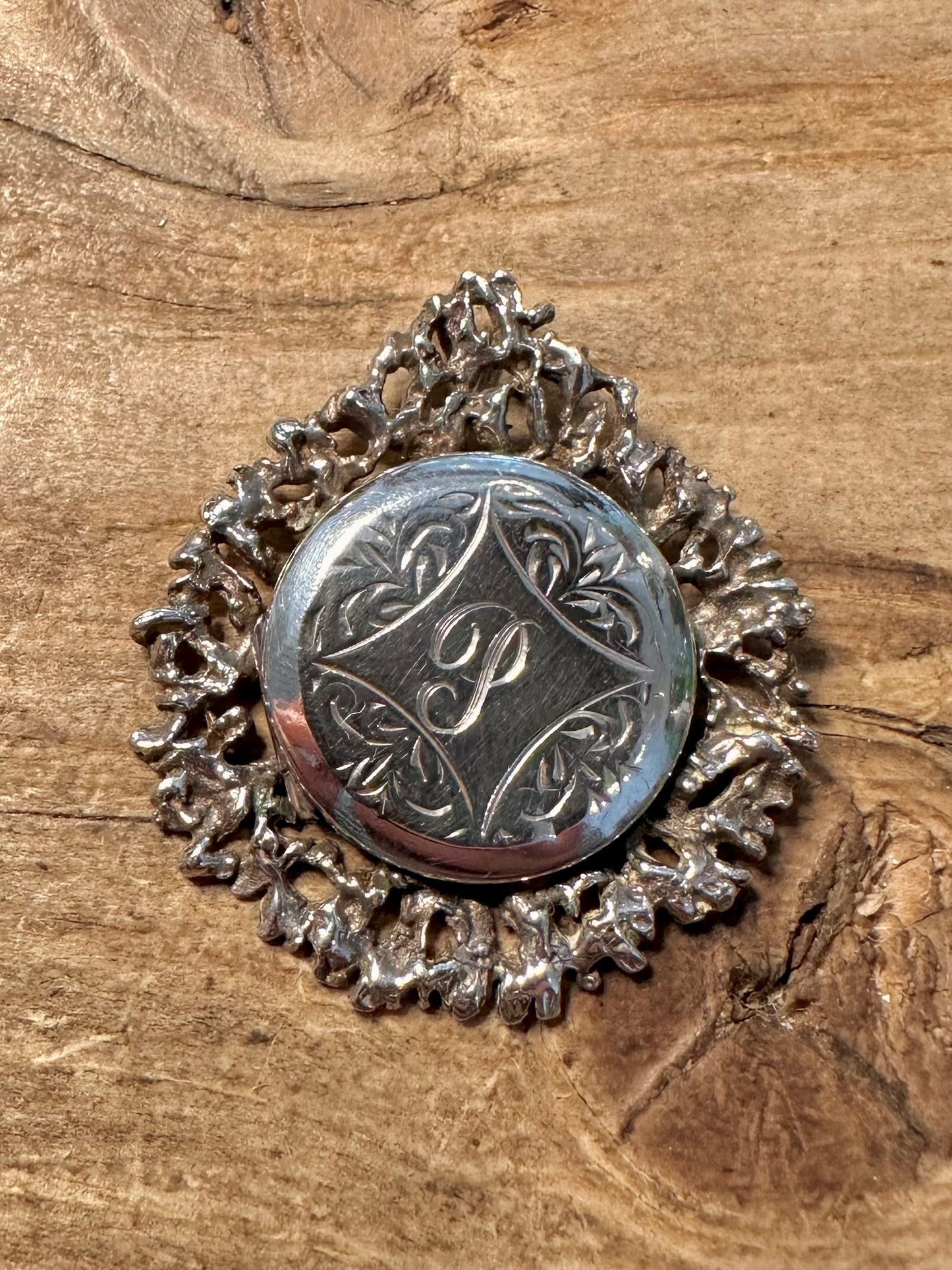 Vintage 1975 Brutalist Style Locket 925 Silver Pendant