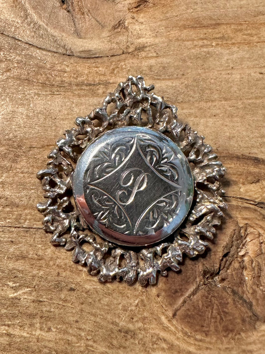 Vintage 1975 Brutalist Style Locket 925 Silver Pendant