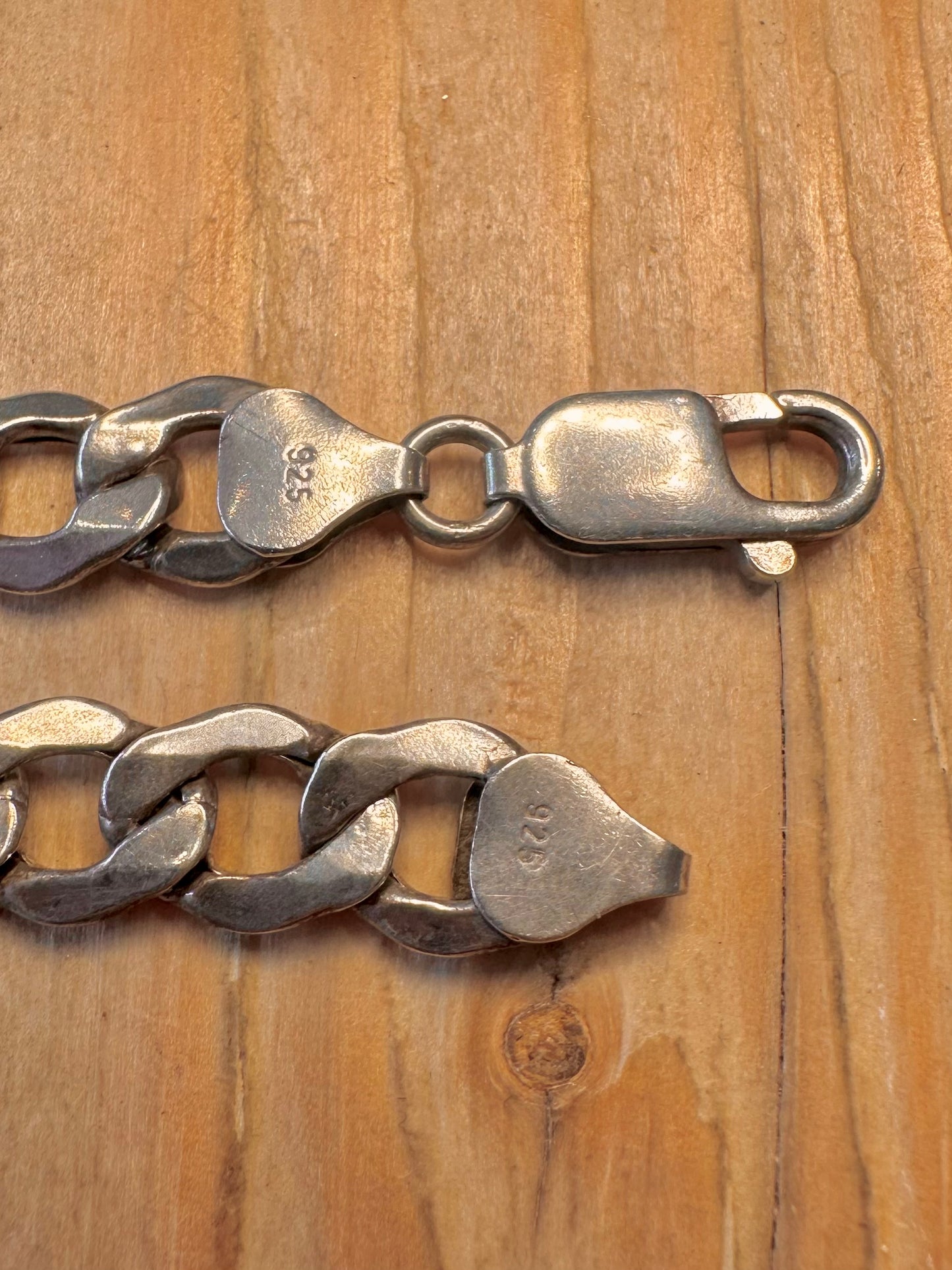Vintage Curb Chain 925 Sterling Silver 8.5 inch Bracelet