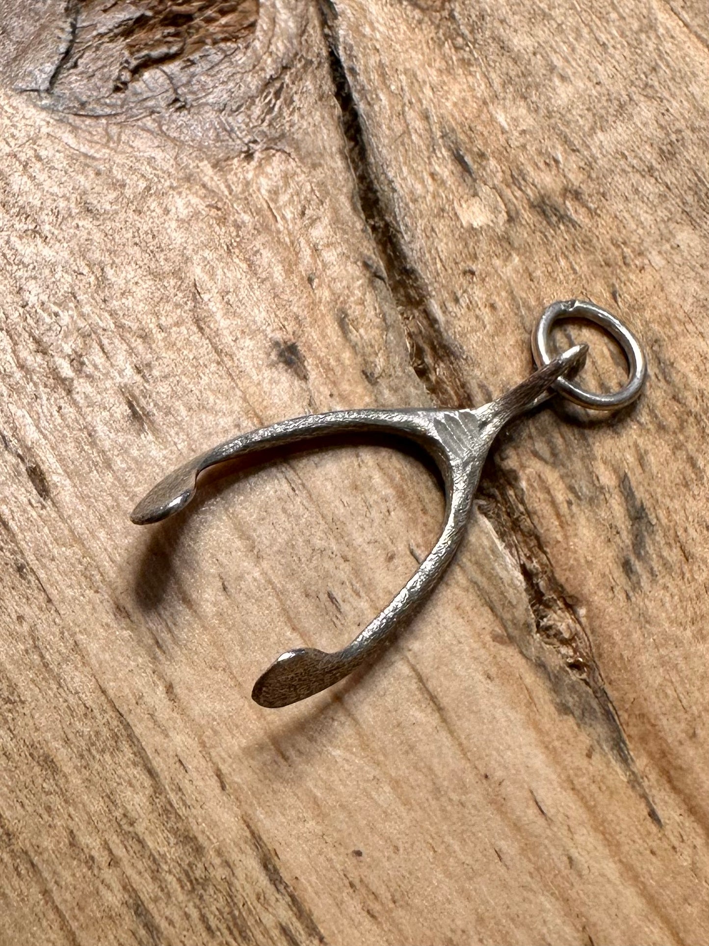 Vintage Handmade Wishbone 925 Silver Pendant