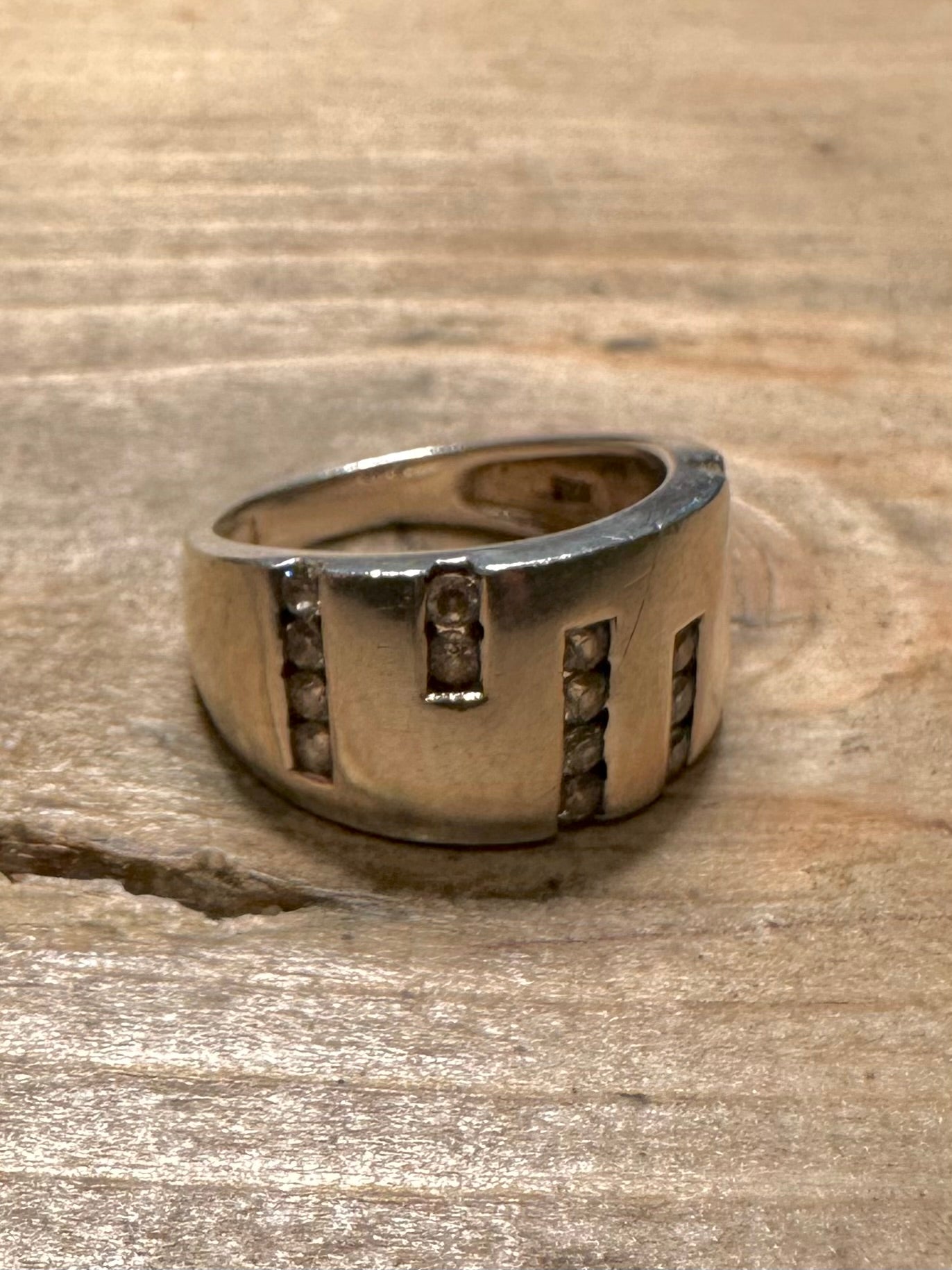 Abstract CZ Stone 925 Silver Size O Ring