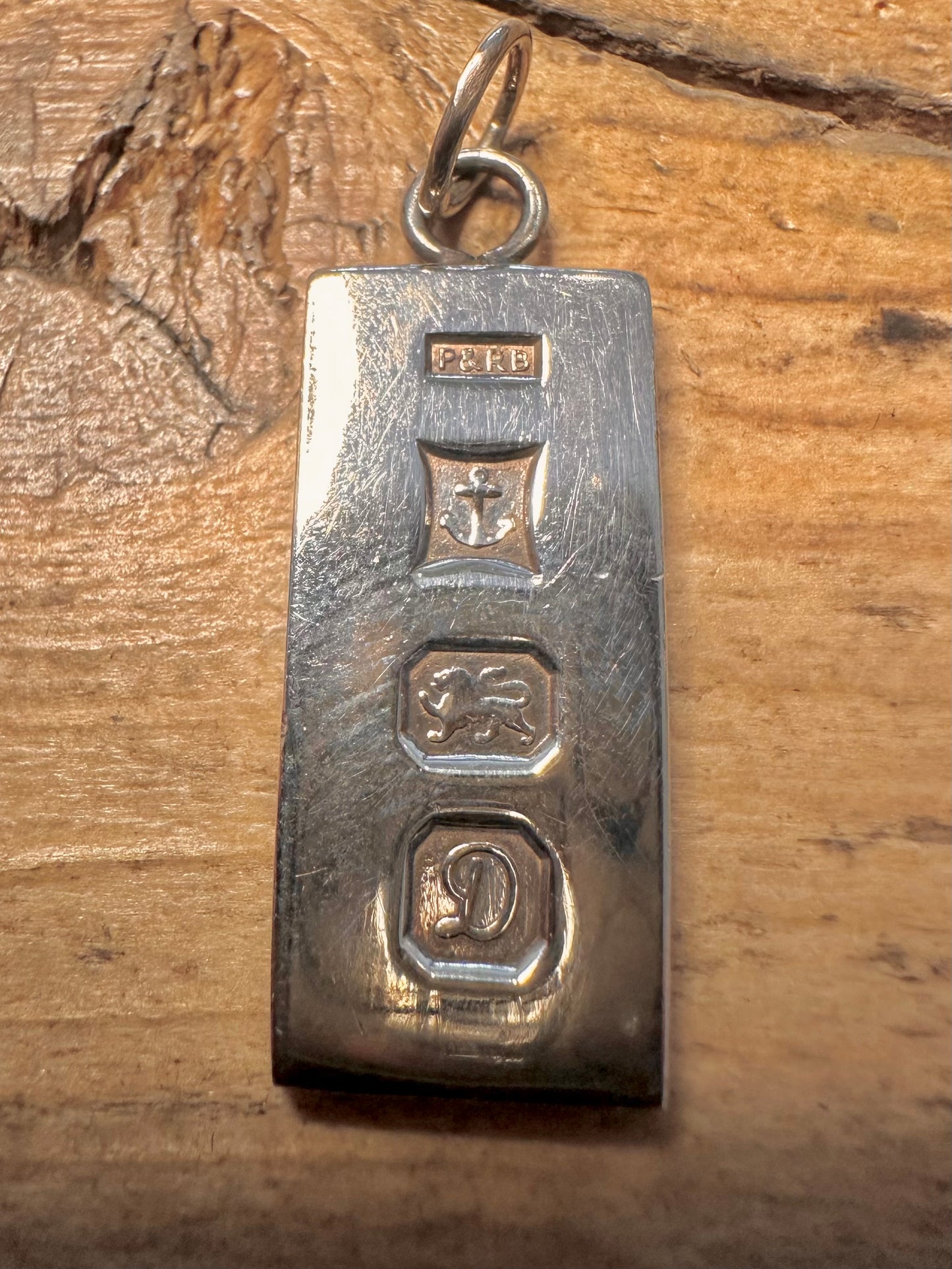 Vintage 1978 Birmingham Ingot 925 Silver Pendant