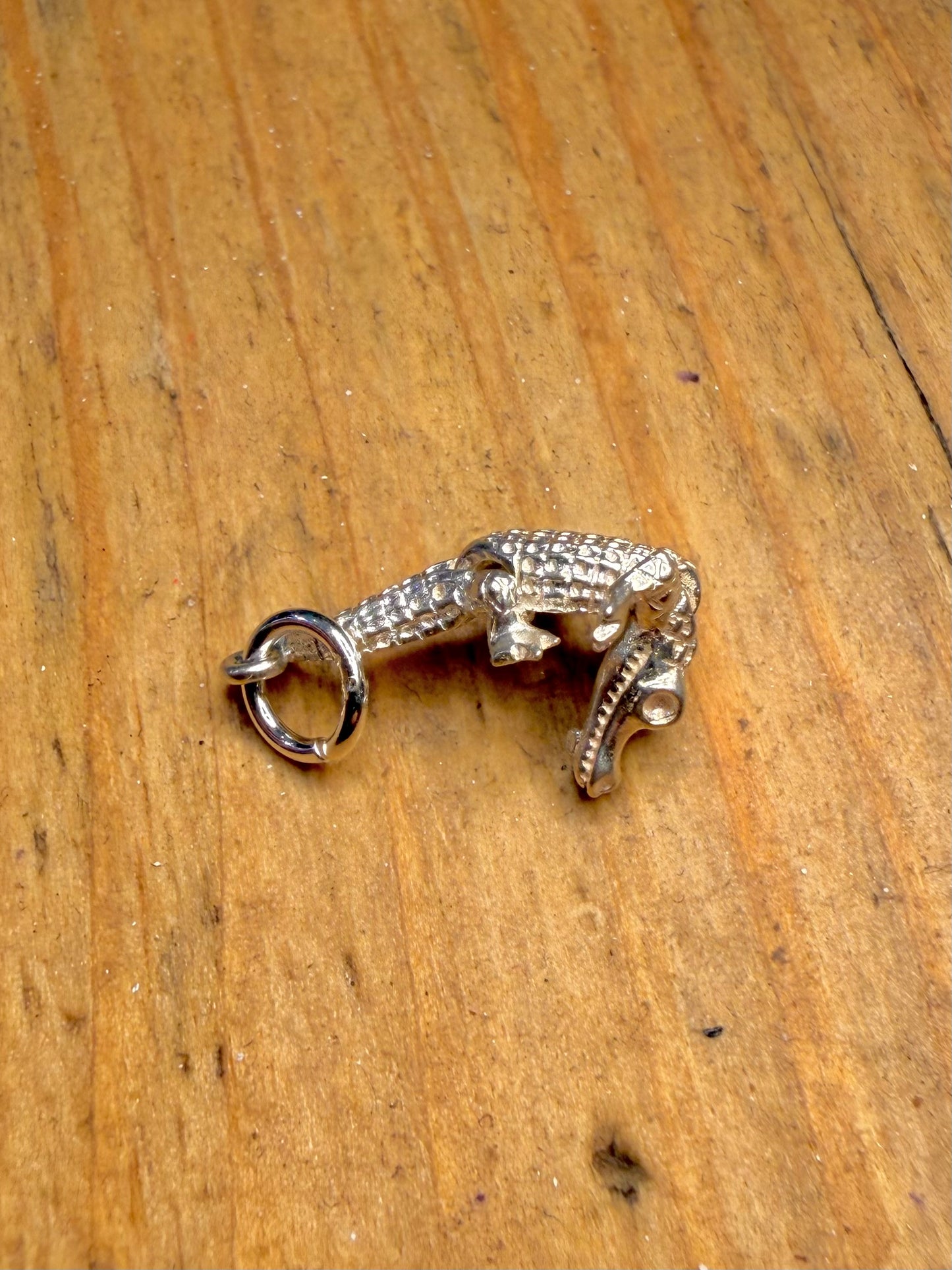 Articulated Alligator Charm 925 Sterling Silver Pendant