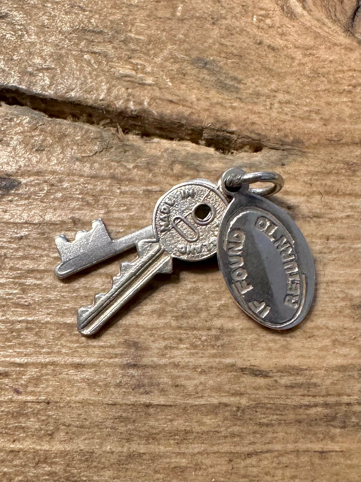 Vintage Set of Keys 925 Silver Charm Pendant