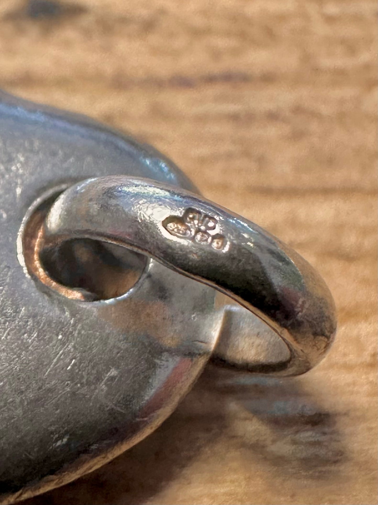 Modern 2003 Hammered Heart 925 Silver Pendant