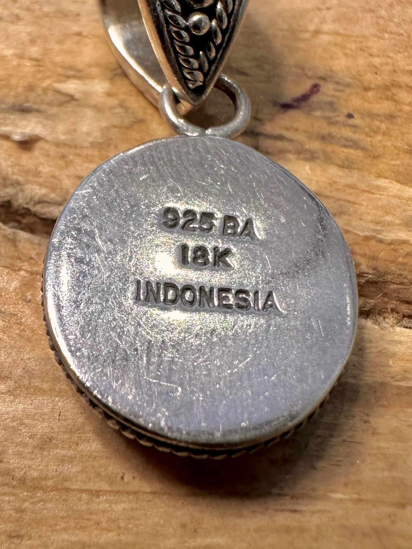 Vintage Boho Tribal 18k Gold and 925 Silver Pendant