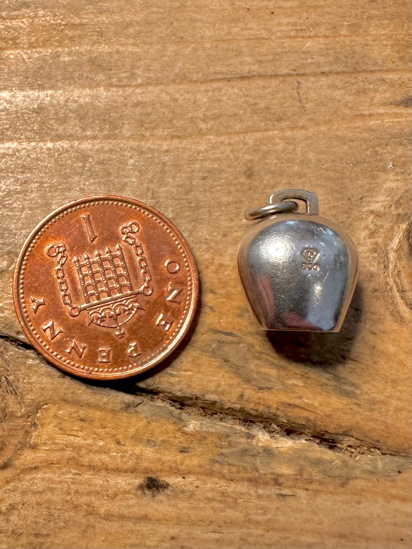 Vintage Switzerland Bell 800 Silver Charm Pendant