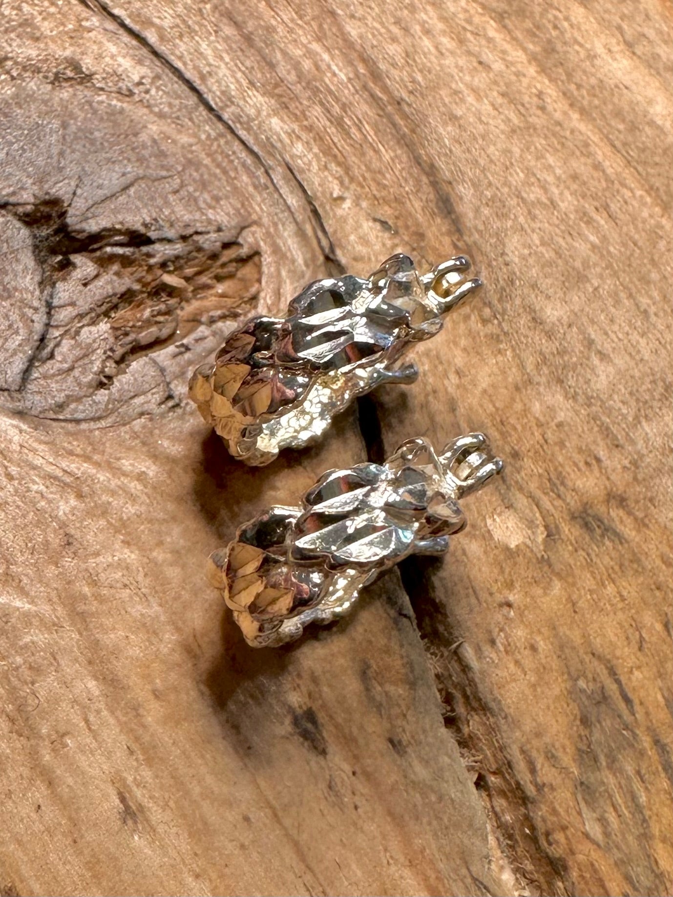 Abstract Textured Hoops 925 Silver Earrings